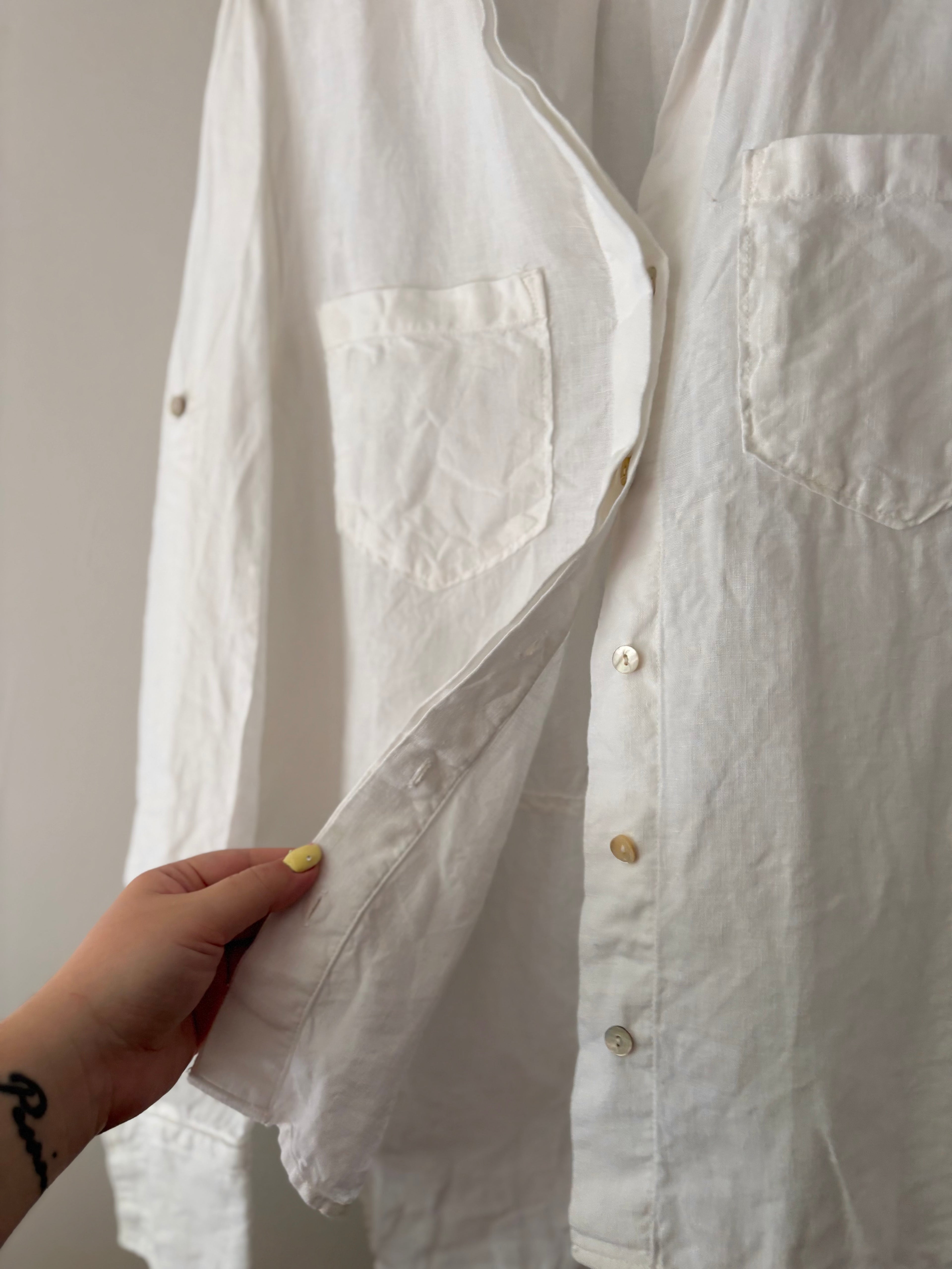 Anthropologie Linen Shirt with Back Slit