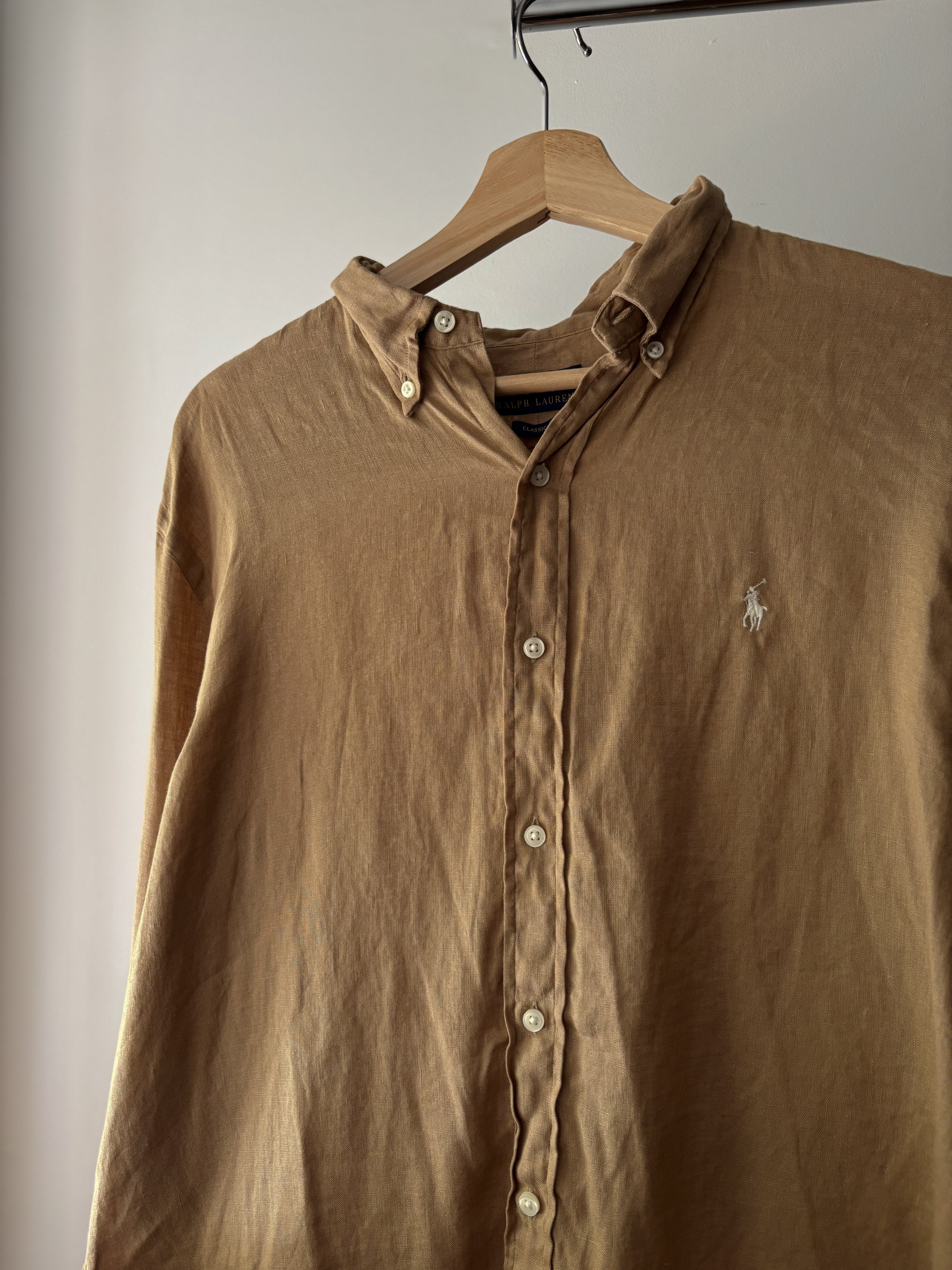 Linen Ralph Lauren Button Up with Pony