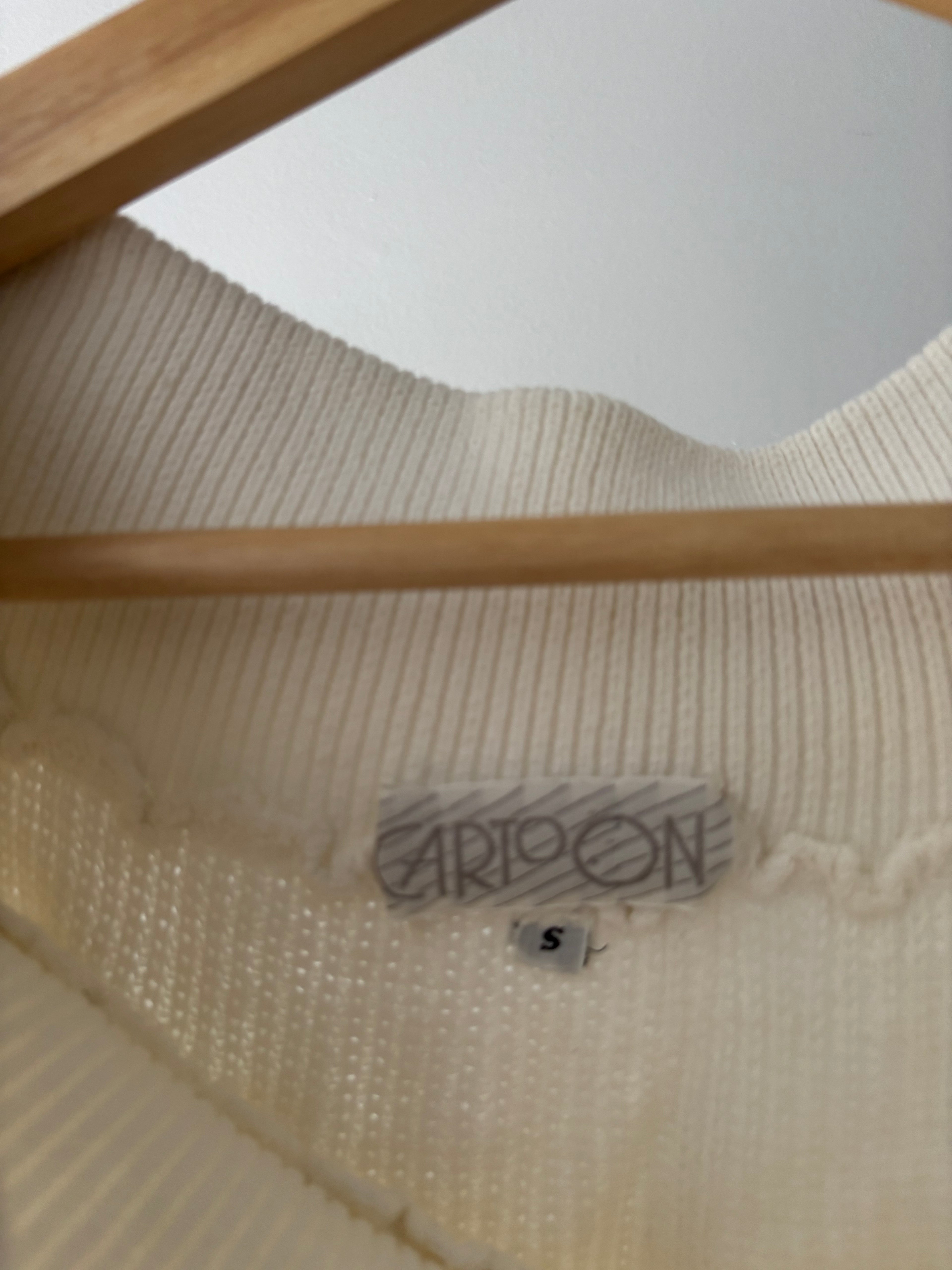 1990s Cotton Knit Cropped Off the Shoulder Top