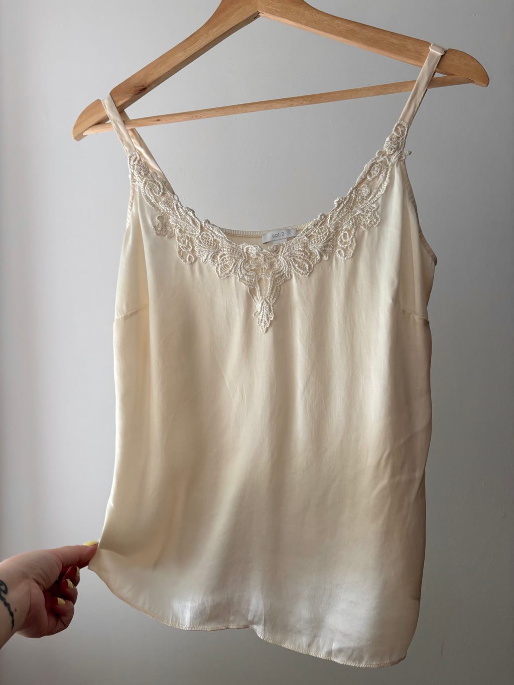 Y2K Silk Cream Camisole with Lace