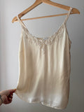 Y2K Silk Cream Camisole with Lace