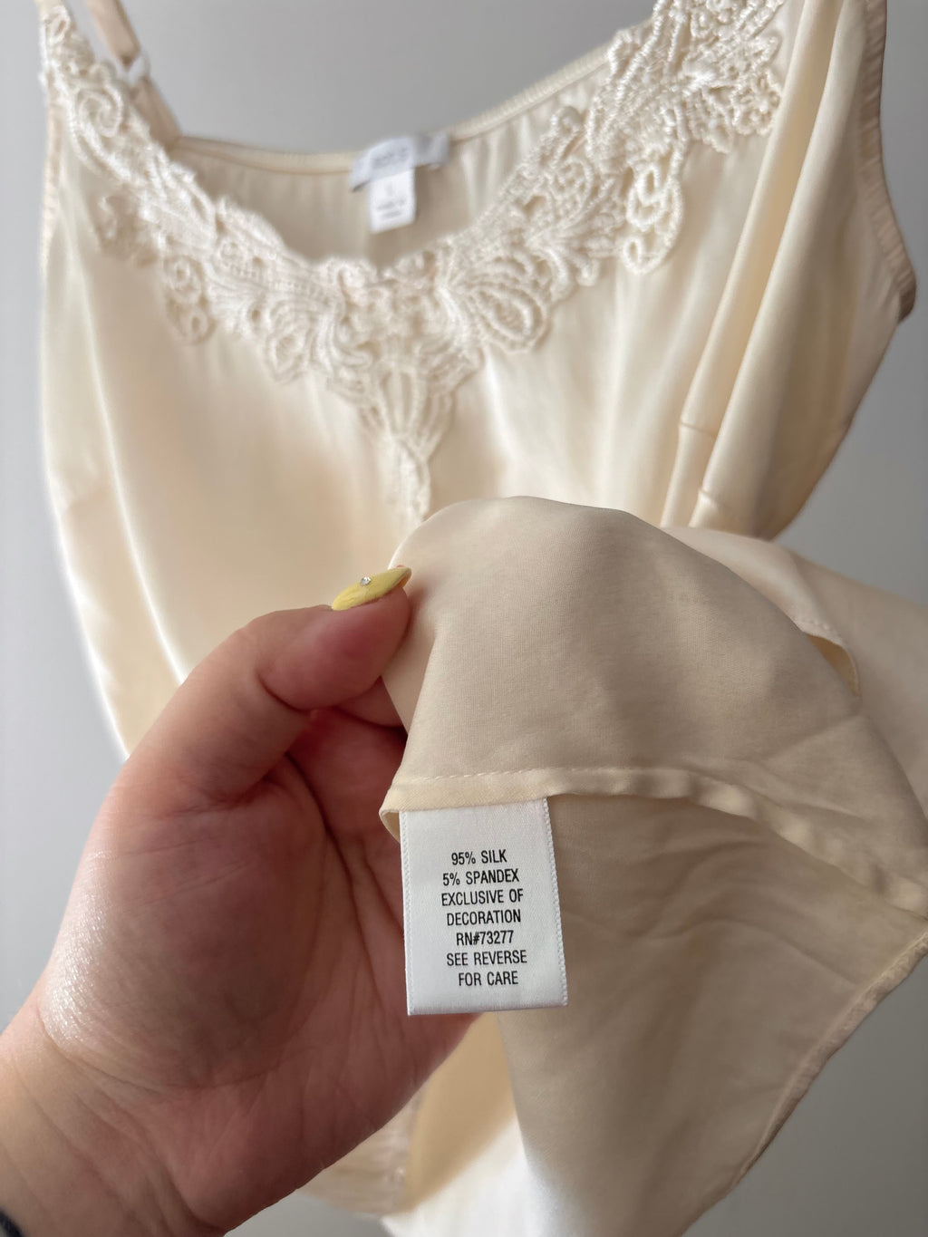 Y2K Silk Cream Camisole with Lace