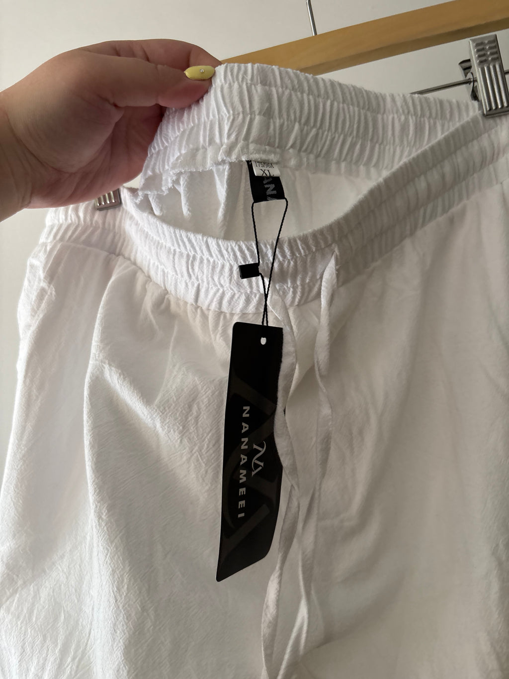White Cotton Capris with Ties