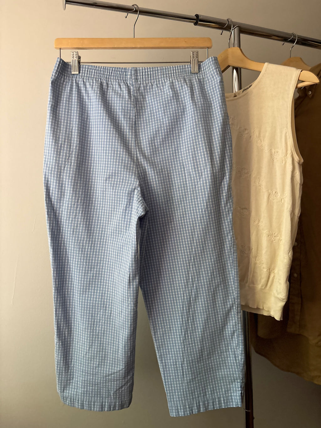 Y2K Blue Gingham Capris | 30-32"