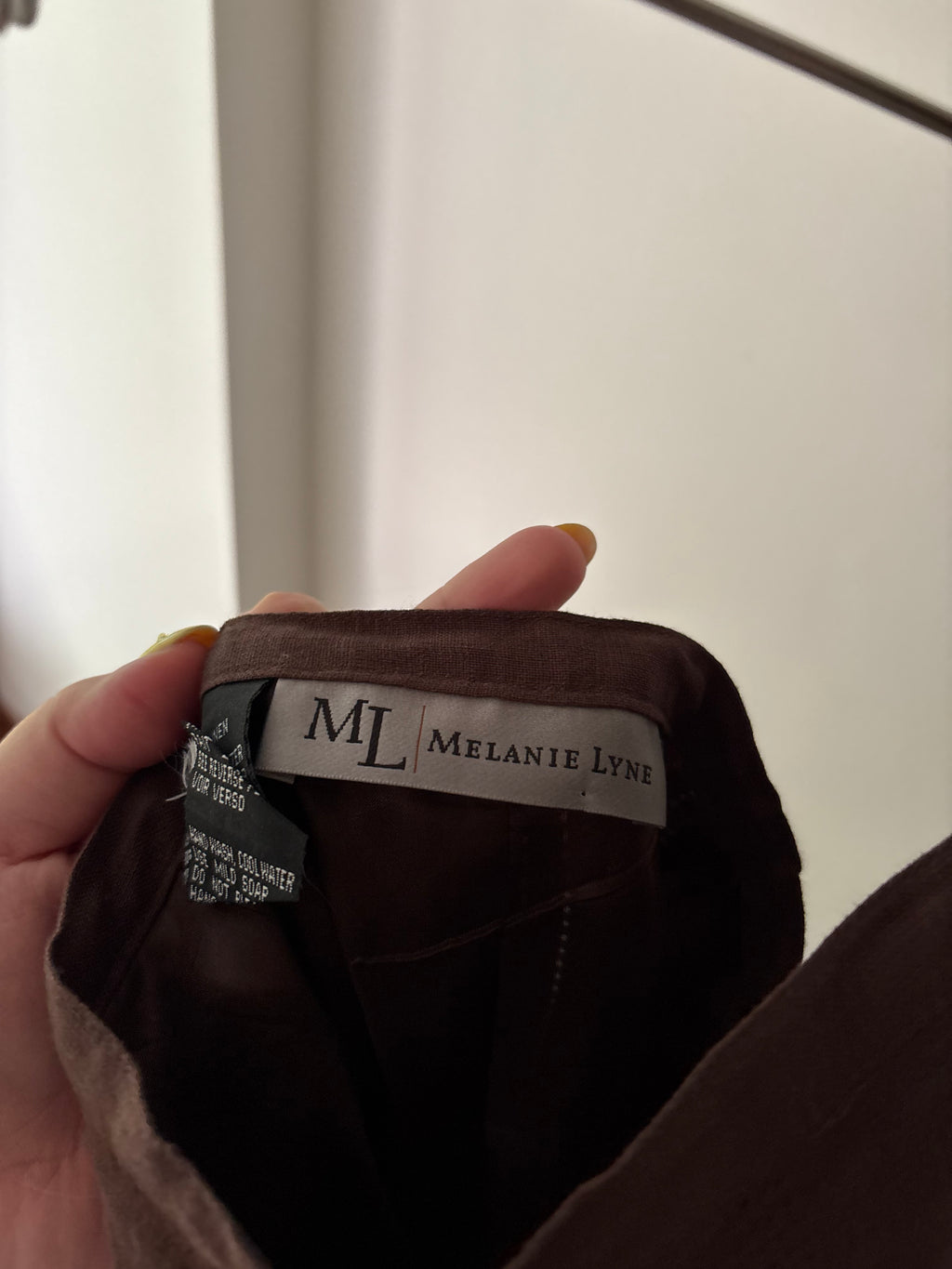 1990s Brown Linen Maxi Skirt | 30" waist