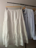 Embroidered Tiered Cotton Maxi Skirt | 29-38" waist