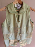 1990s Vintage Unique Green Collared Top