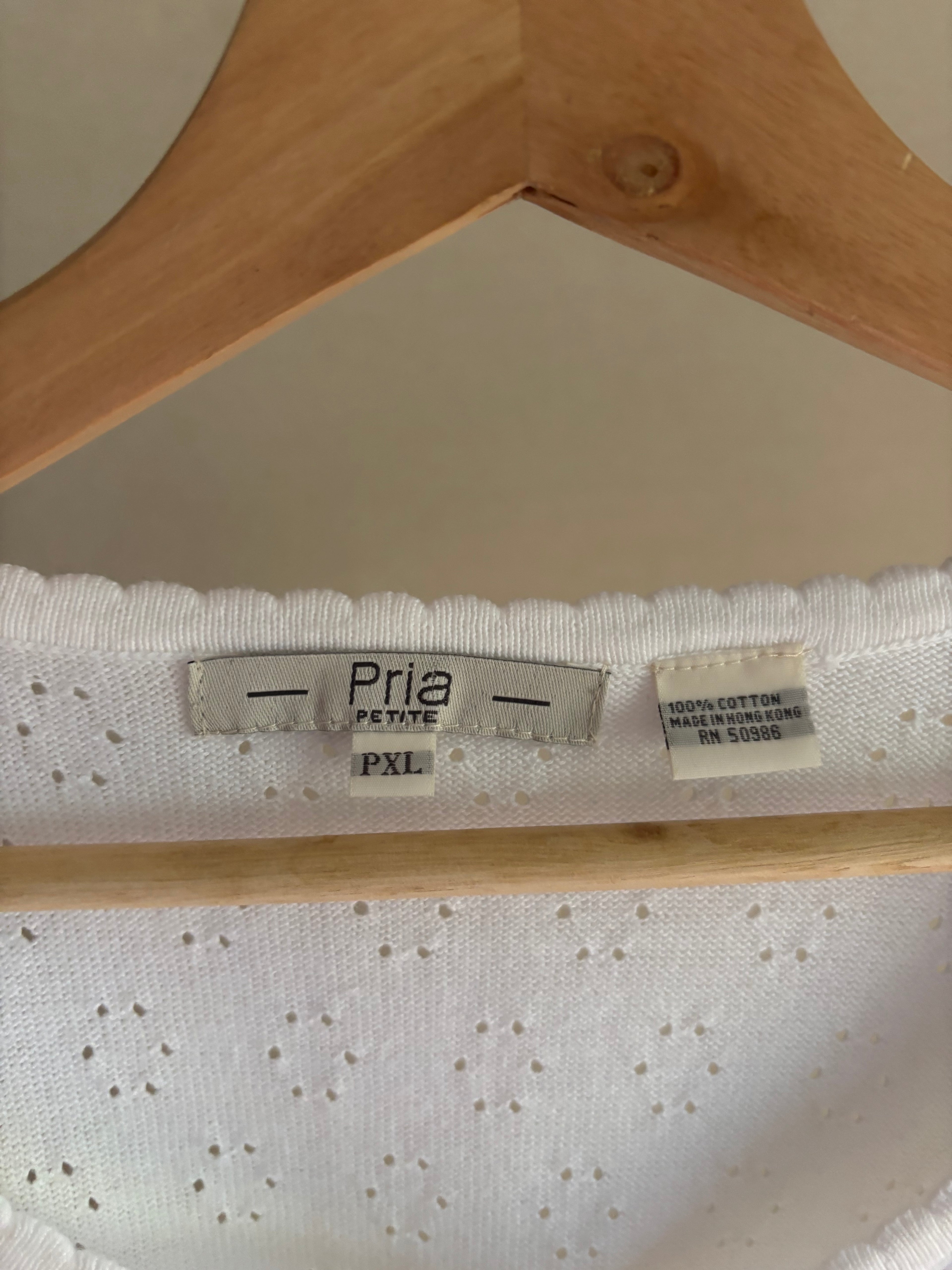 Soft White Pointelle Cotton Cardigan