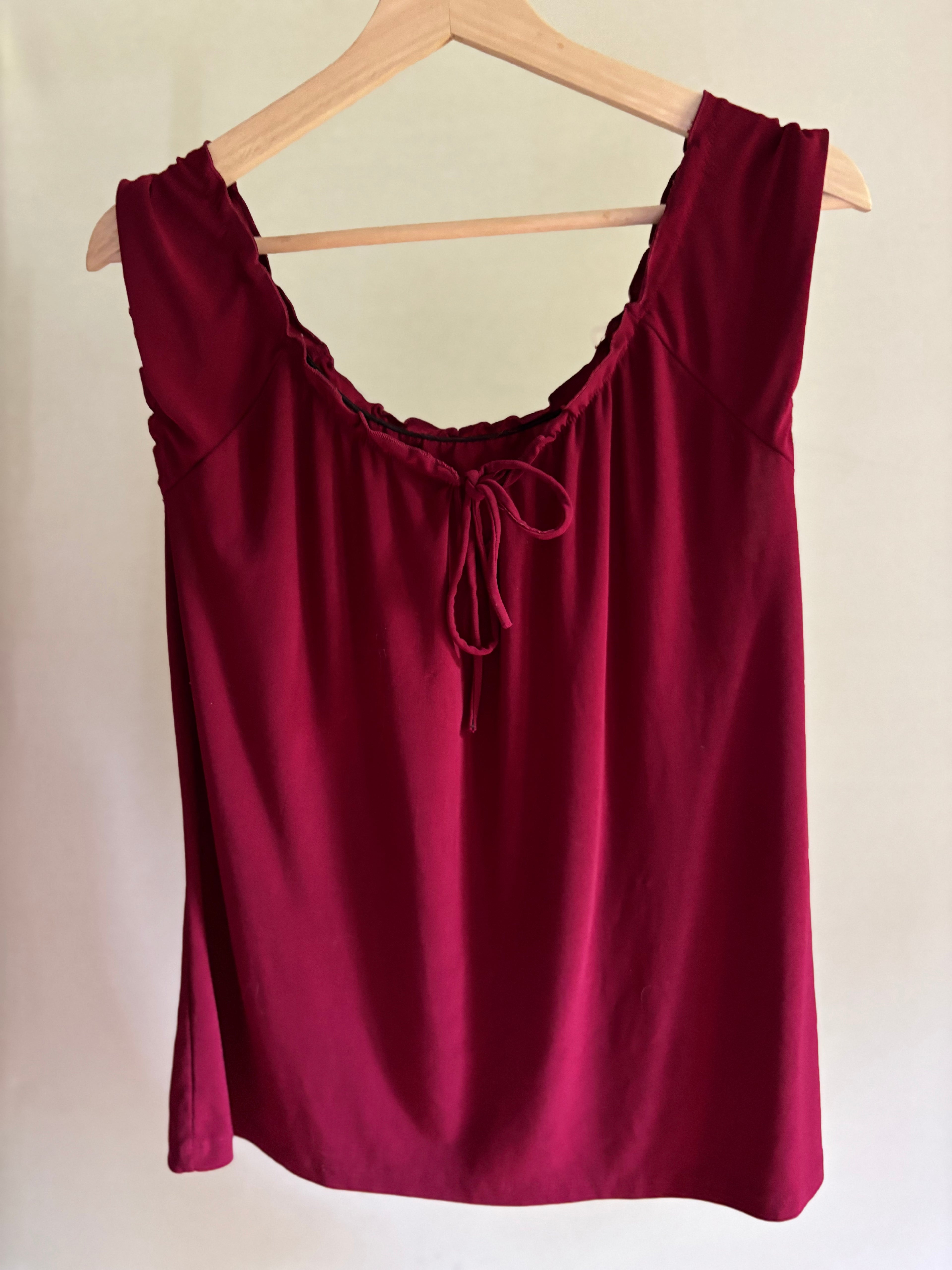 Vintage Burgundy Top with Bow