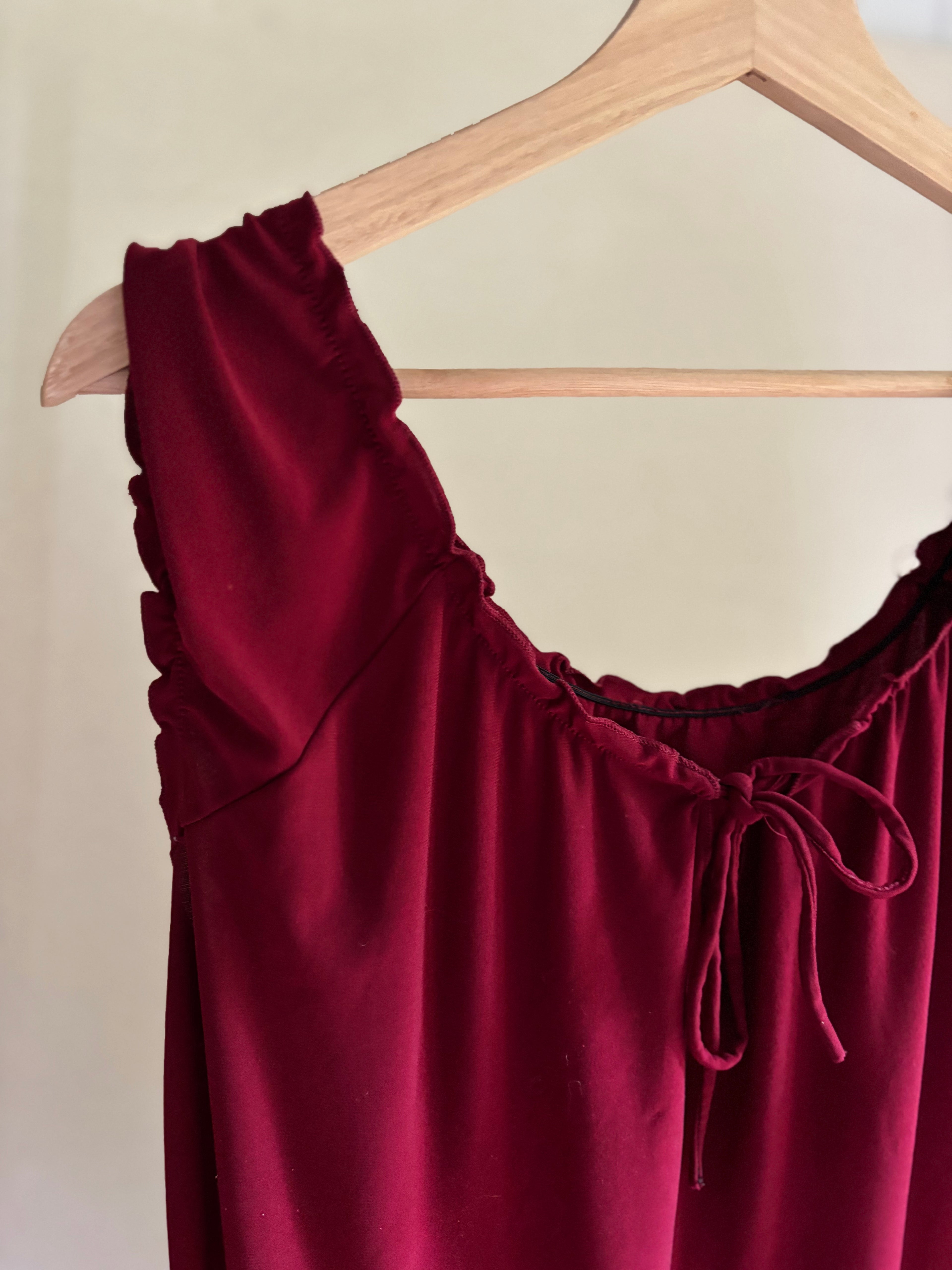 Vintage Burgundy Top with Bow