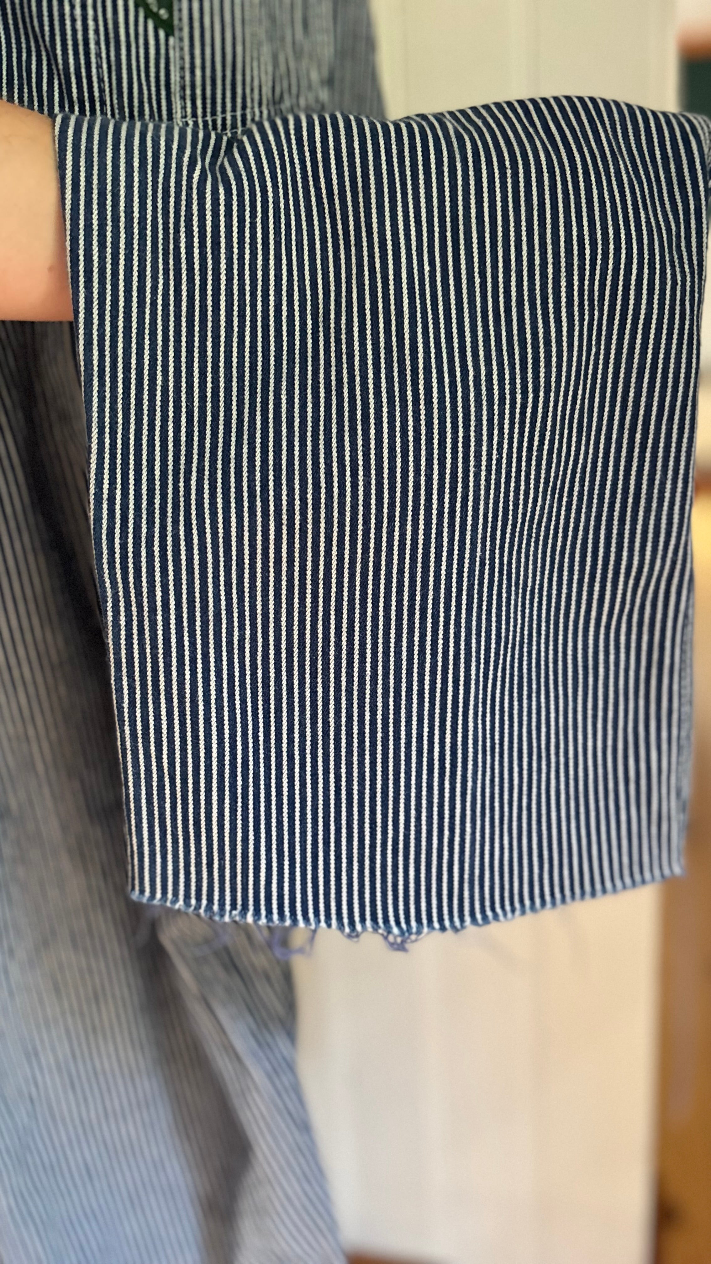 Vintage Pinstriped Key Overalls | size 29"