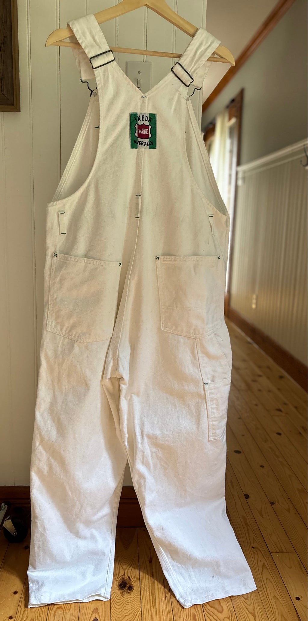 1980s White Ikeda Work Overalls | size 40"