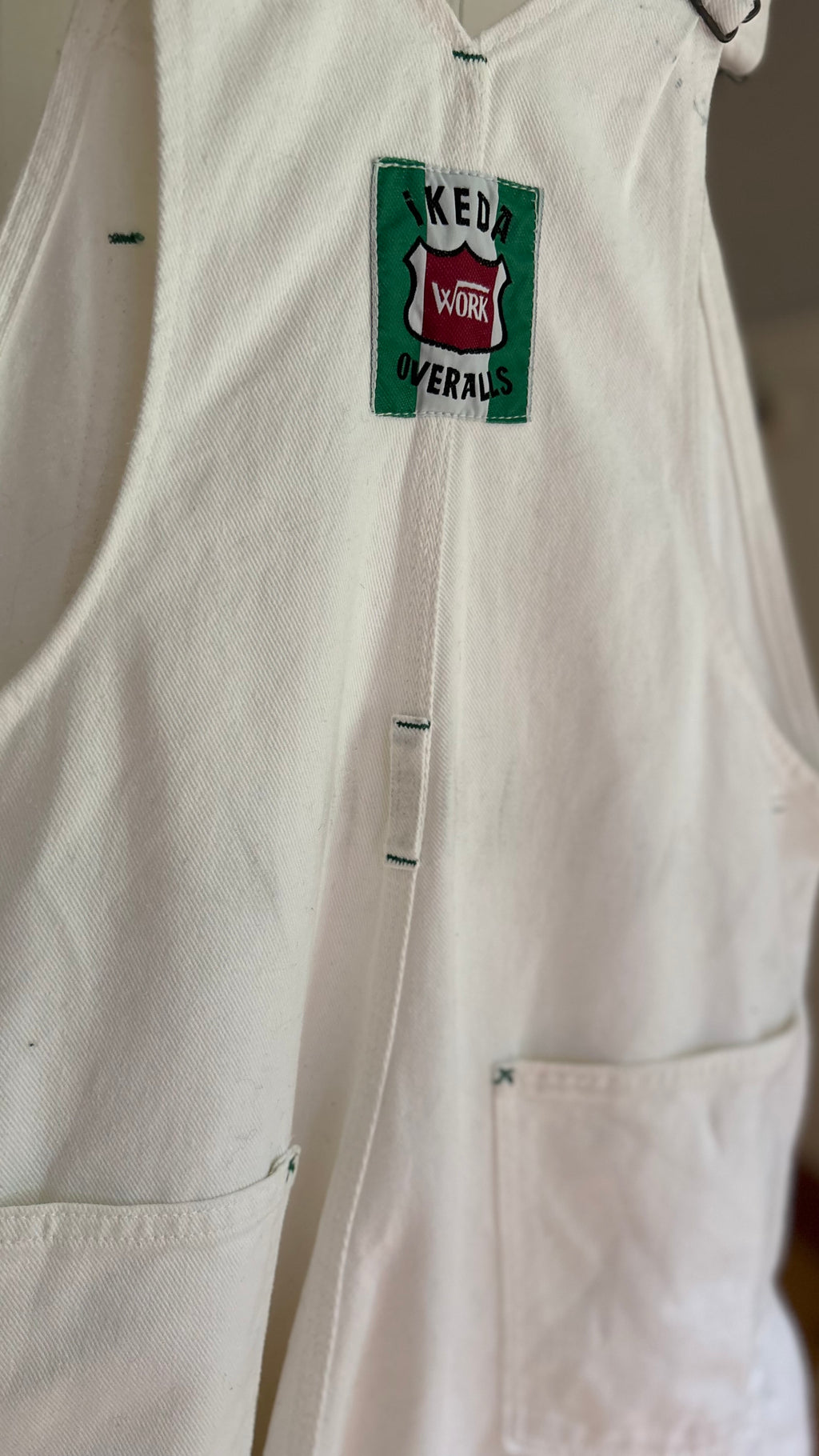 1980s White Ikeda Work Overalls | size 40"