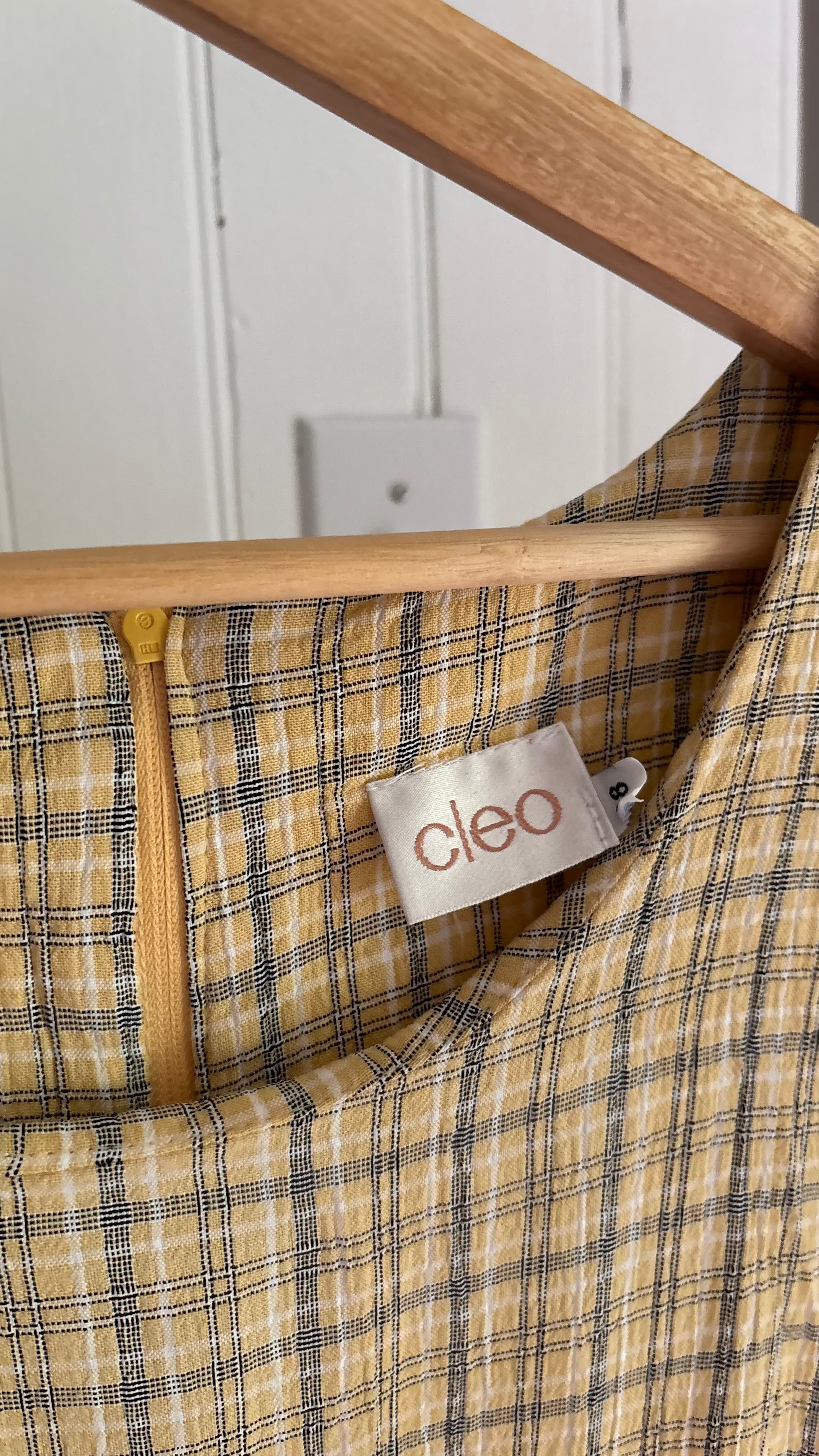 1990s Lightweight Yellow Plaid Dress