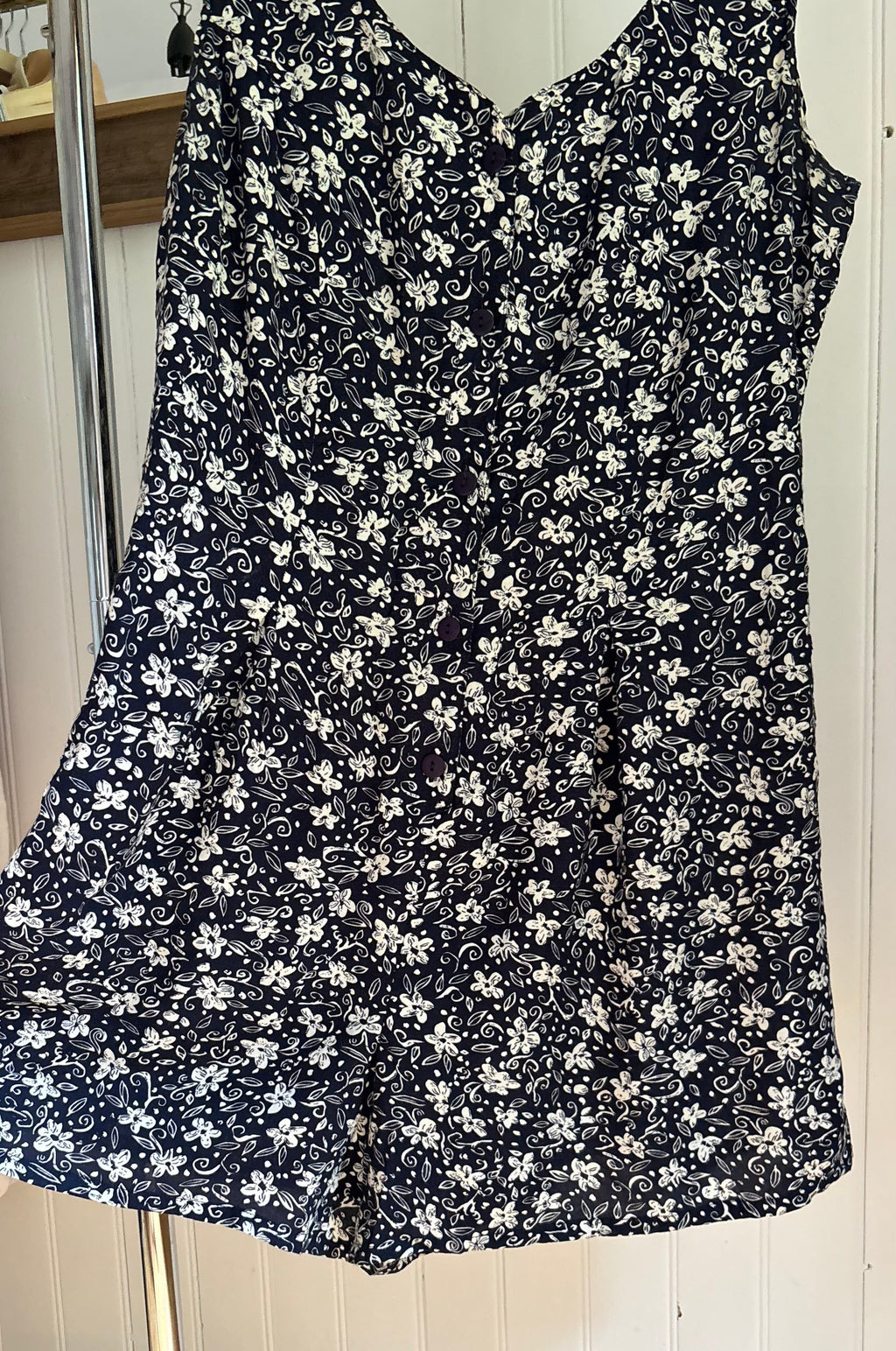 1990s Flowy Romper with Tie-Back | Vintage Floral Romper