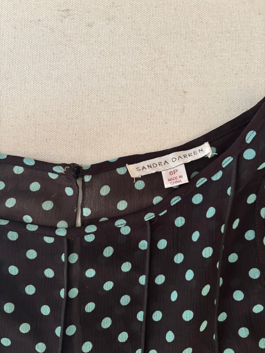 Y2K Brown Polka Dot Sheer Dress with Slip