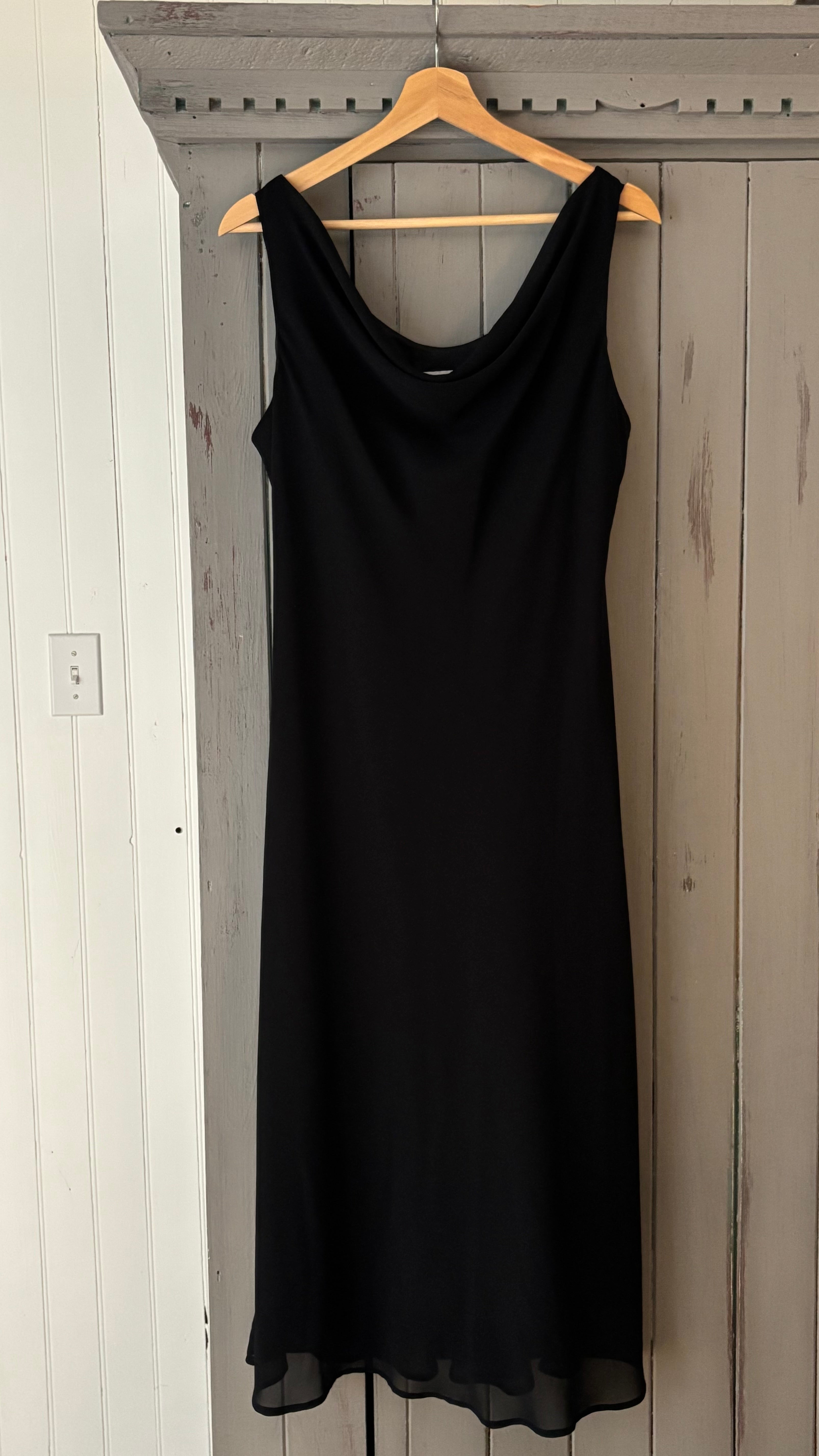 1990s Black Cowl Neck Maxi Dress | Vintage Minimal Dress