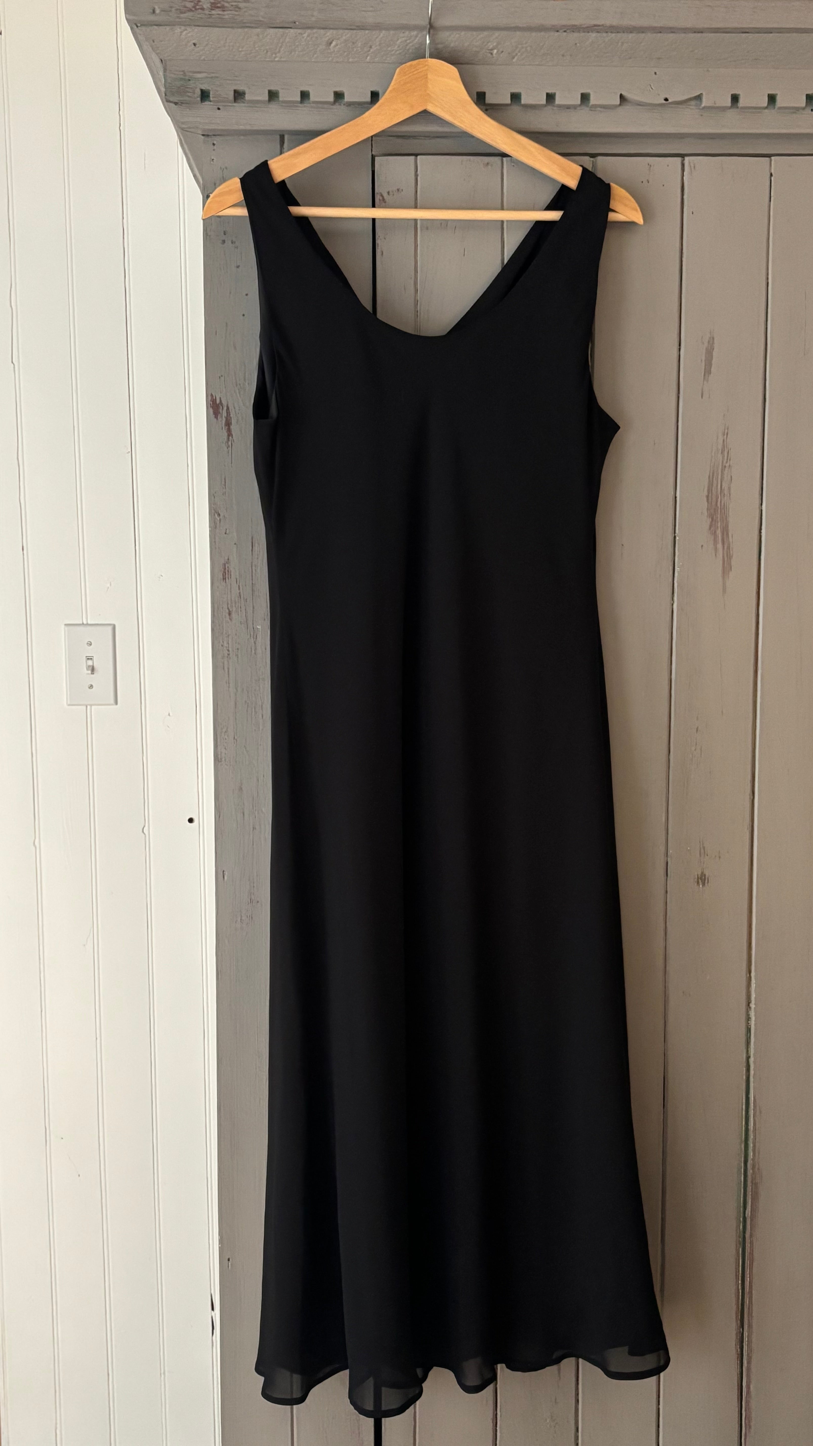 1990s Black Cowl Neck Maxi Dress | Vintage Minimal Dress