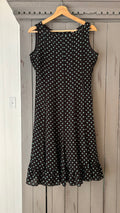 Y2K Brown Polka Dot Sheer Dress with Slip