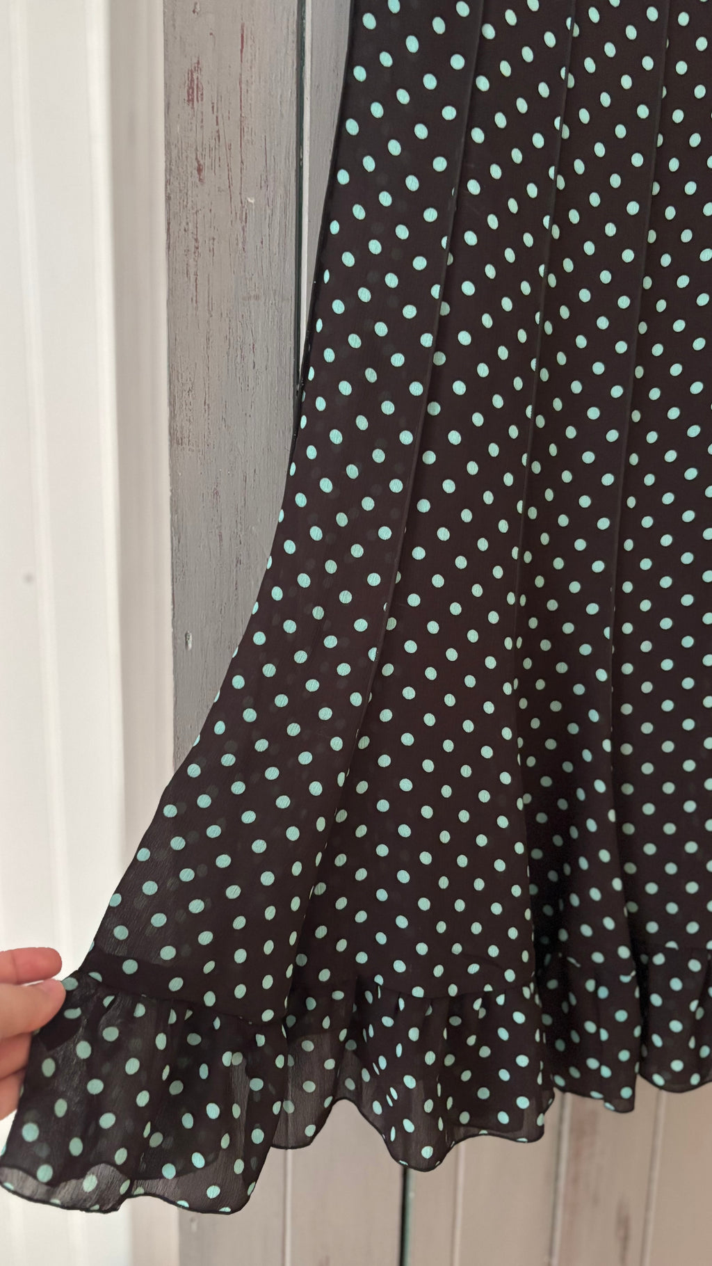 Y2K Brown Polka Dot Sheer Dress with Slip