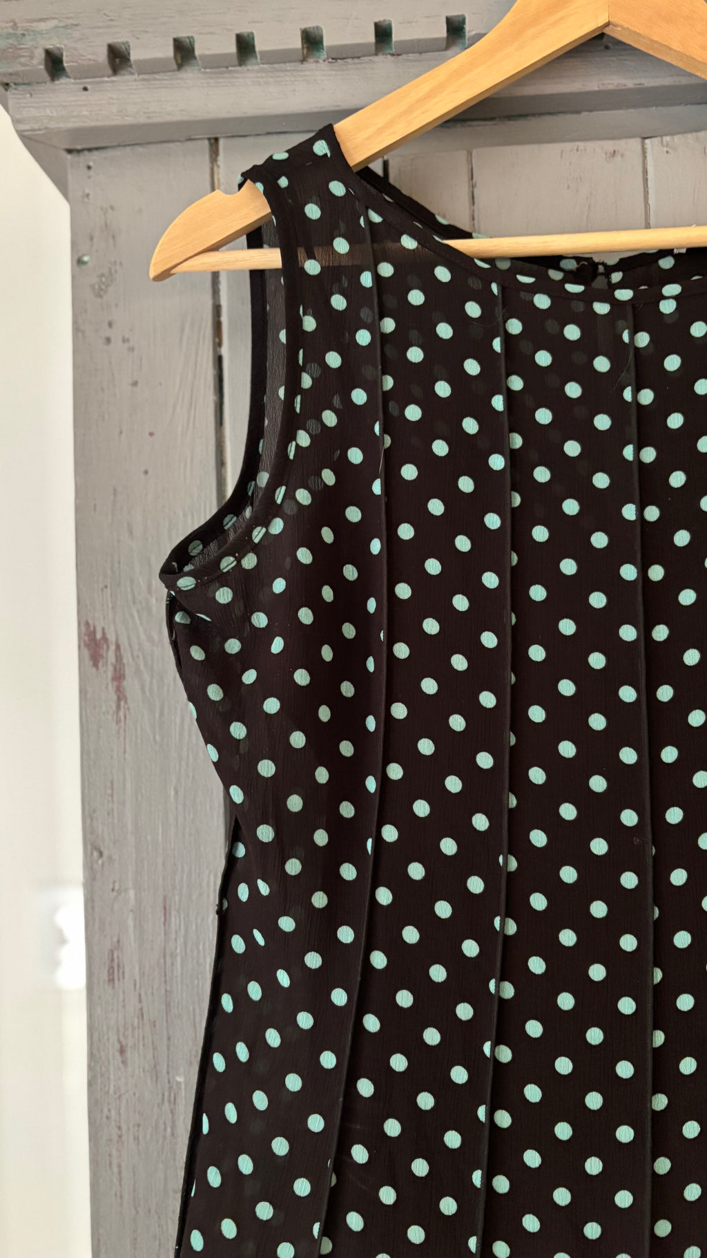 Y2K Brown Polka Dot Sheer Dress with Slip