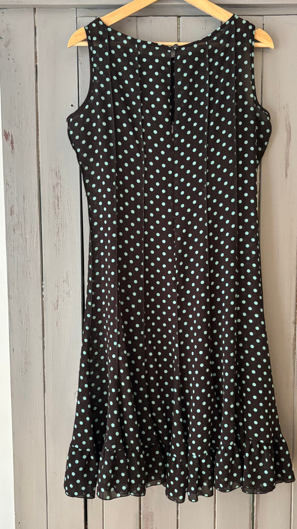 Y2K Brown Polka Dot Sheer Dress with Slip