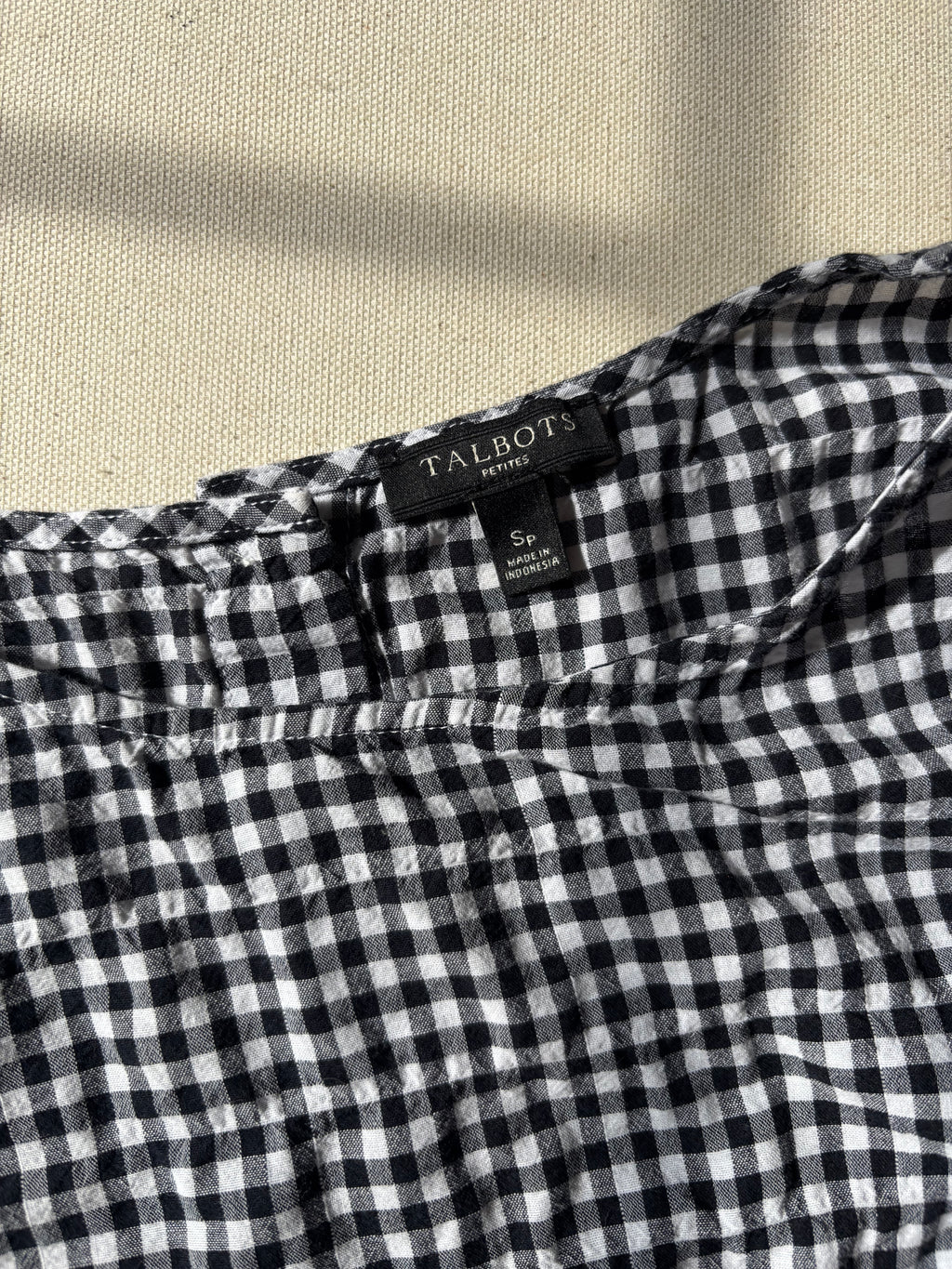 Gingham Light Cotton Button-Up Top