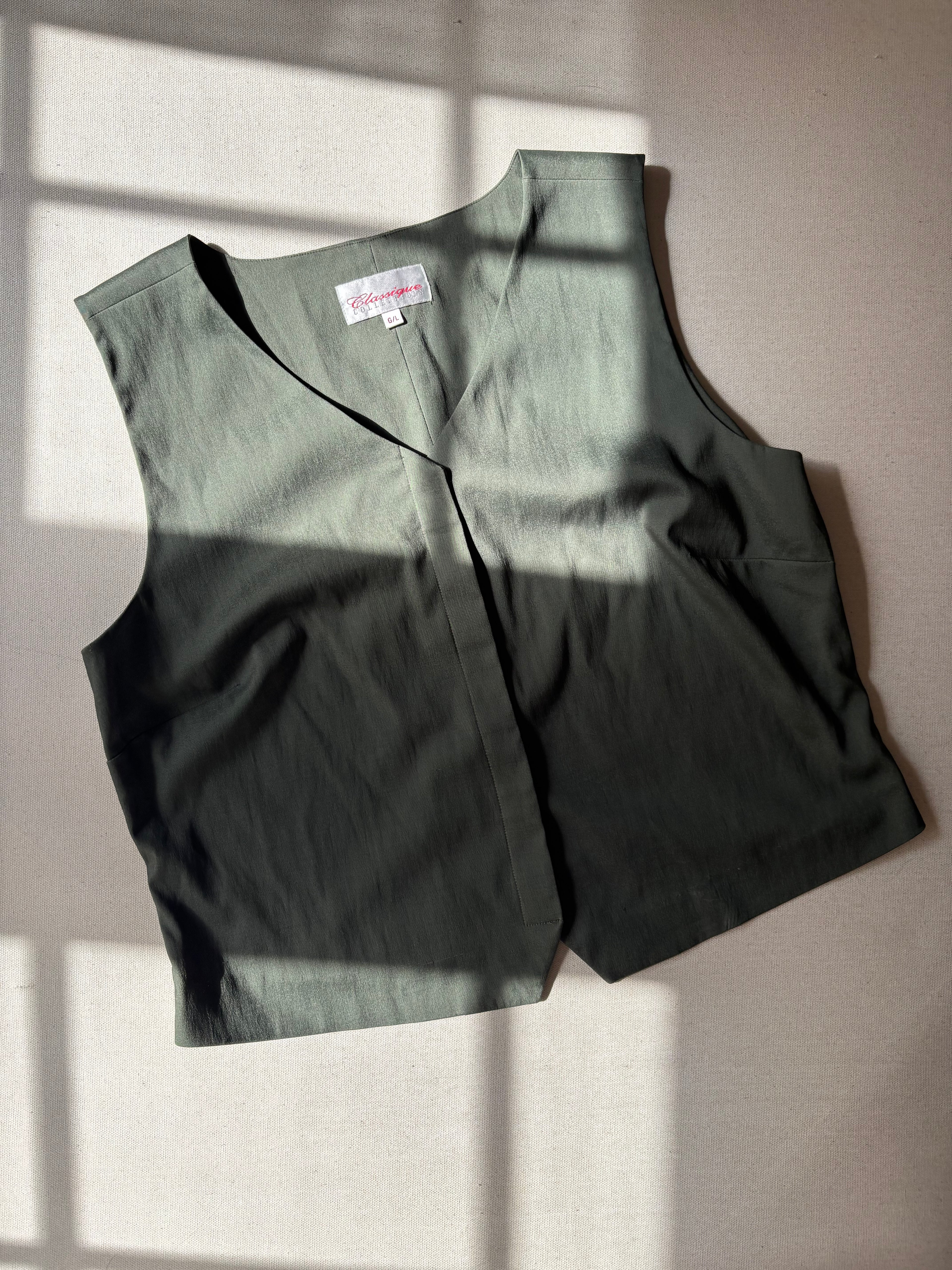 1990s Olive Green Boxy Vest