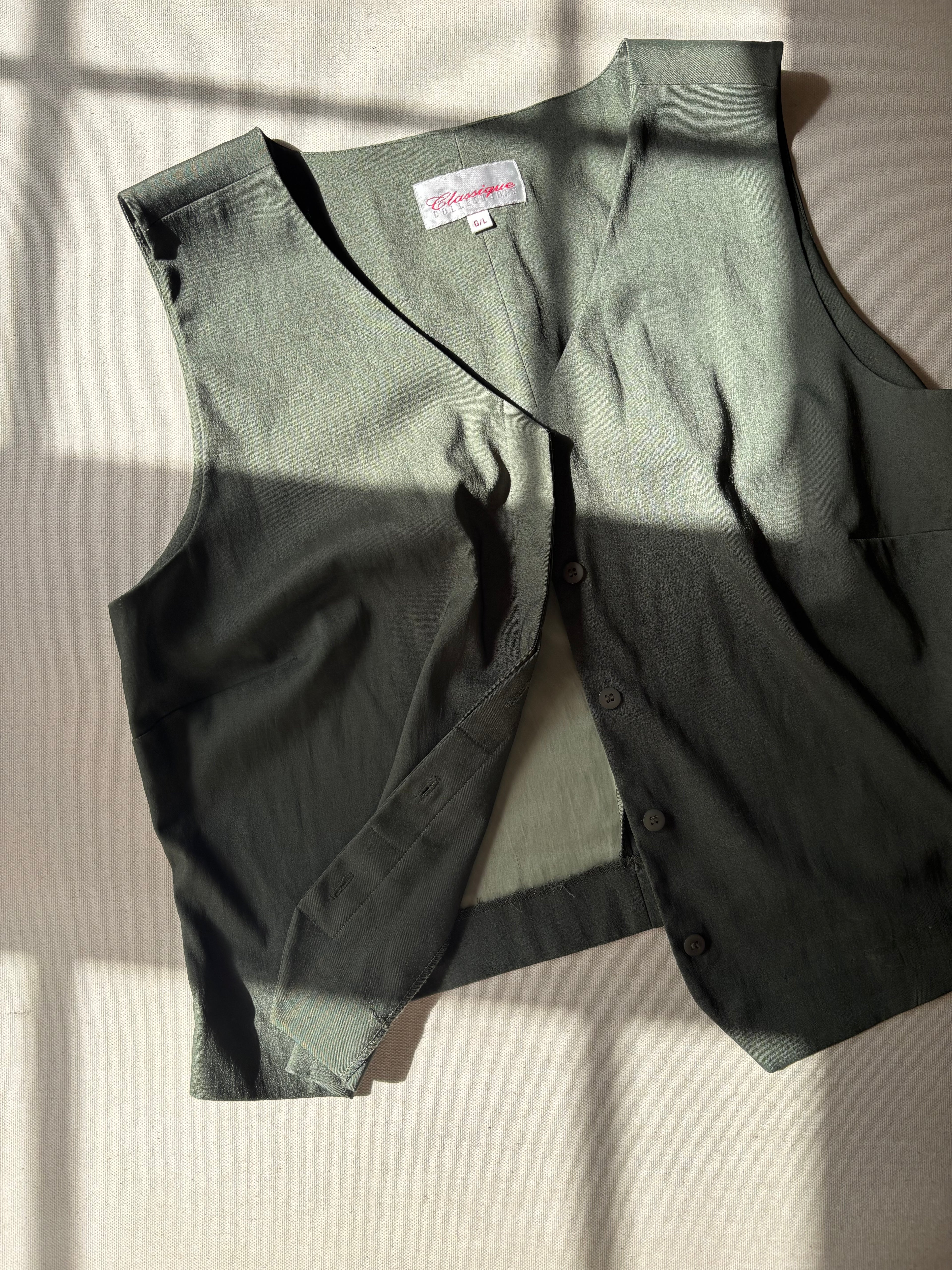 1990s Olive Green Boxy Vest
