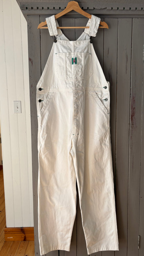 1980s White Ikeda Work Overalls | size 40"