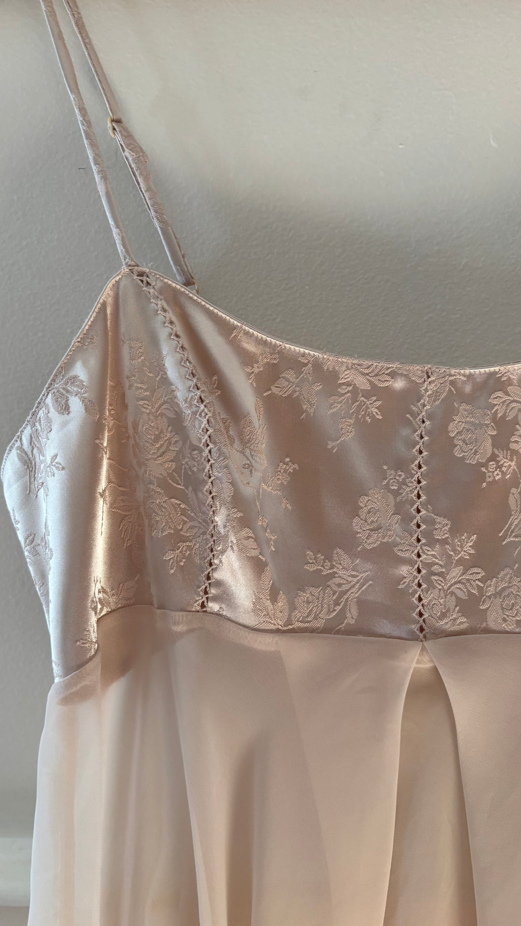 Y2K Beige Satin & Sheer Lingerie Camisole