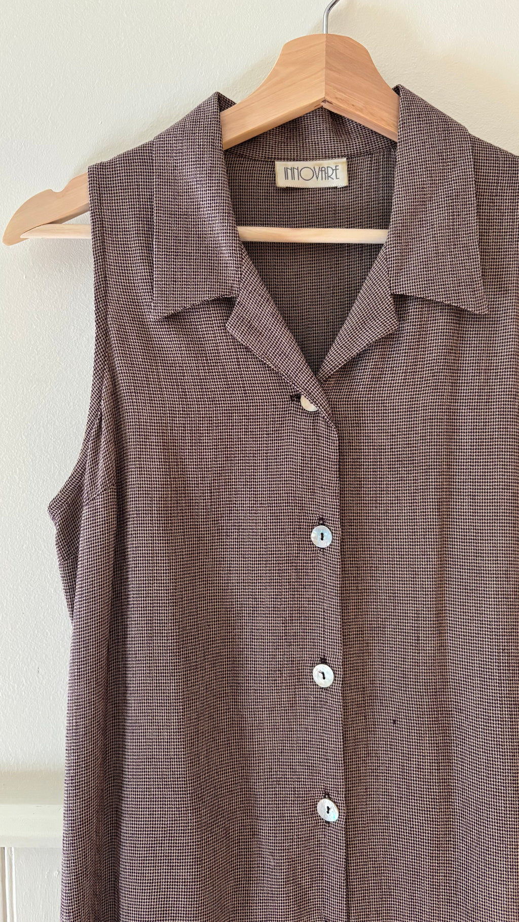 1990s Brown Button-Front Collared Maxi Dress
