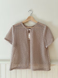 1990s Beige Short Sleeve Light Knit Cardigan