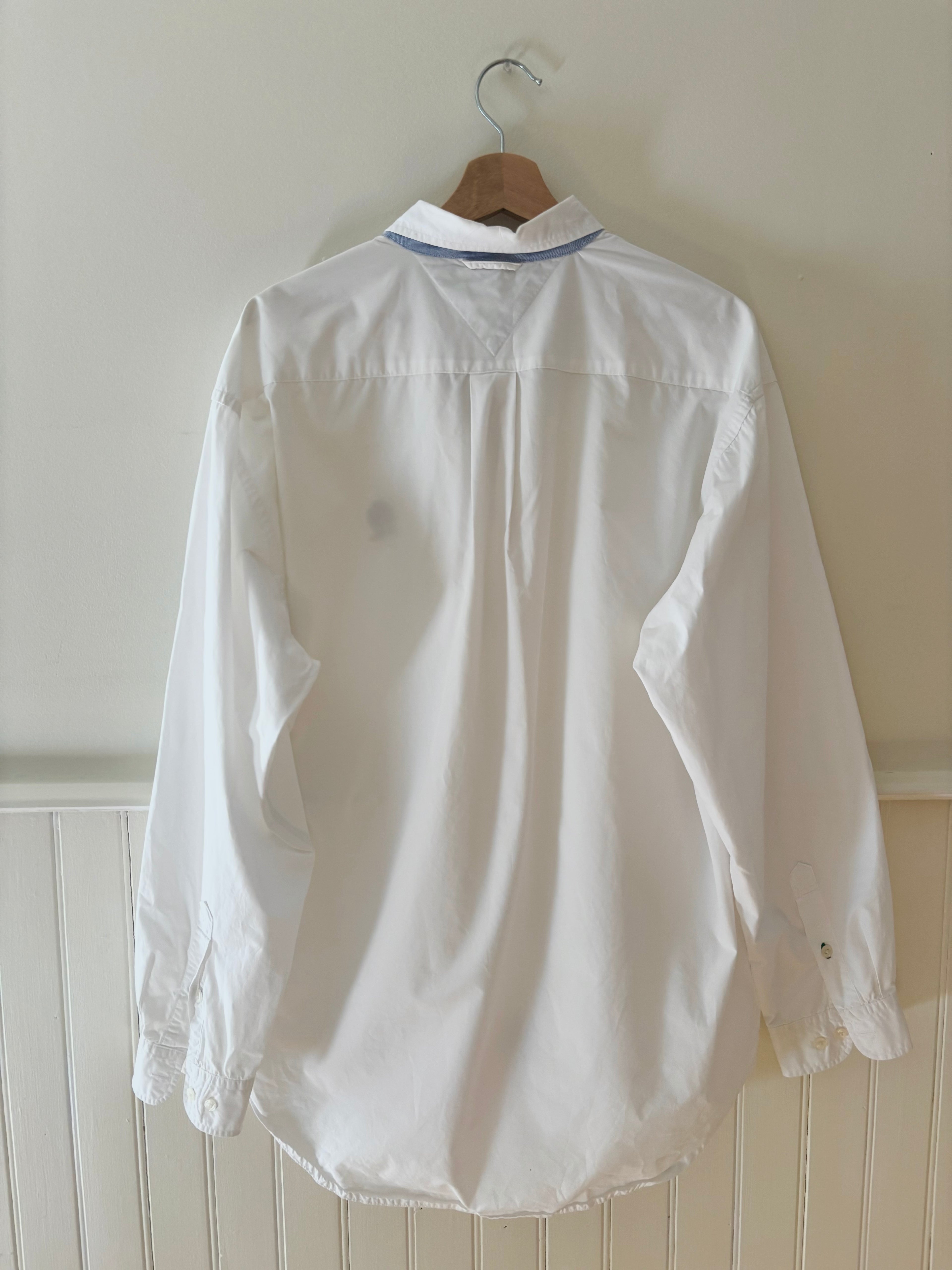 1990s Oversized Tommy Cotton Button Up Shirt