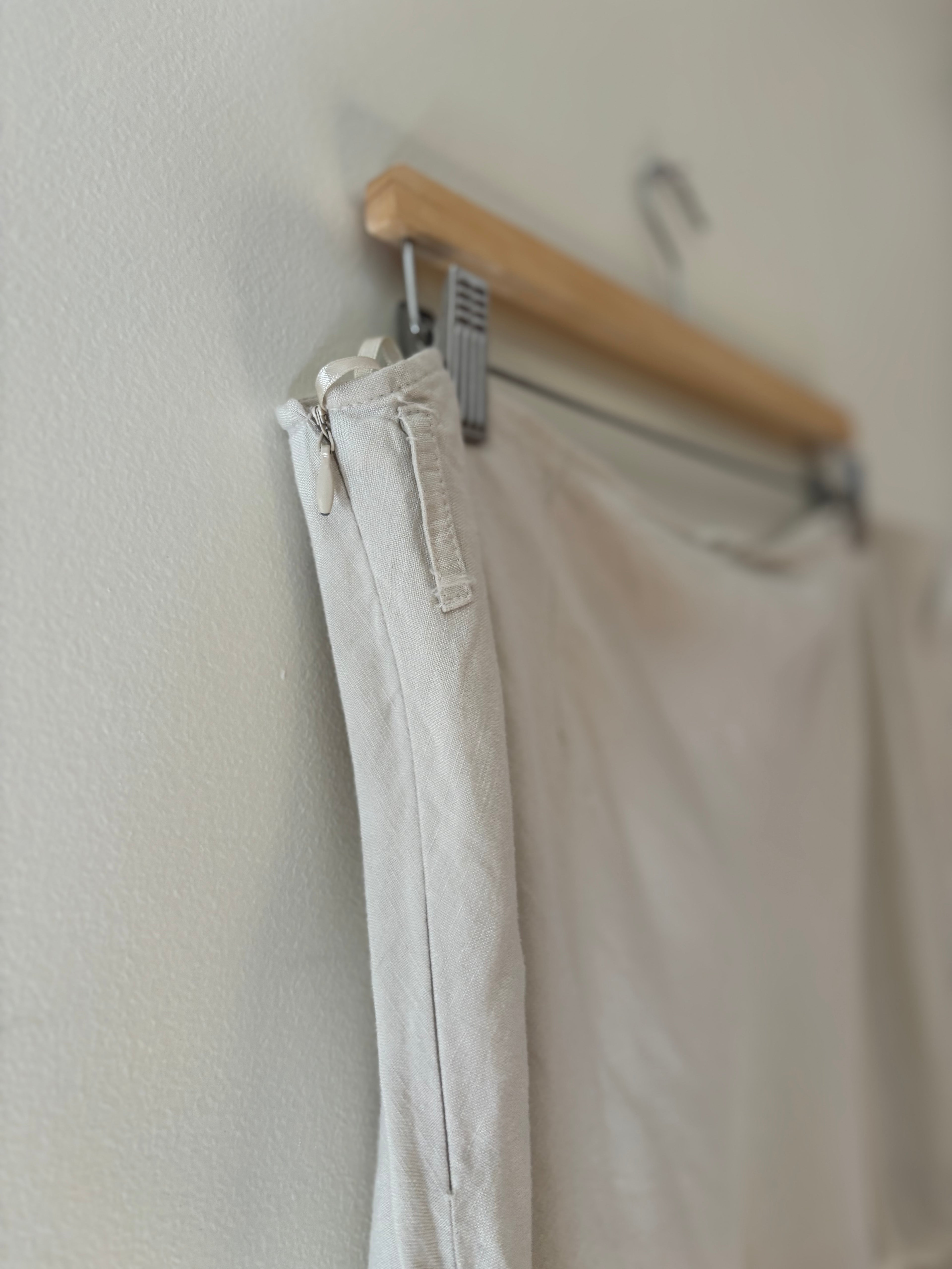 1990s Tiered Linen Maxi Skirt | size 38"