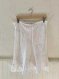 Y2K Linen Midi Skirt with Drawstring | size 32"