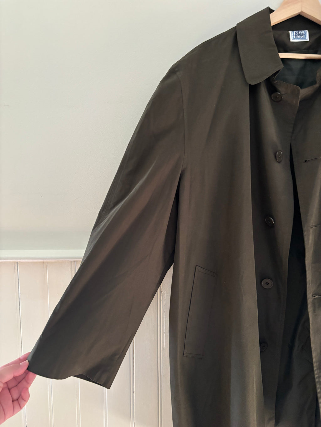 1990s Dark Olive Green Women's Trench Coat