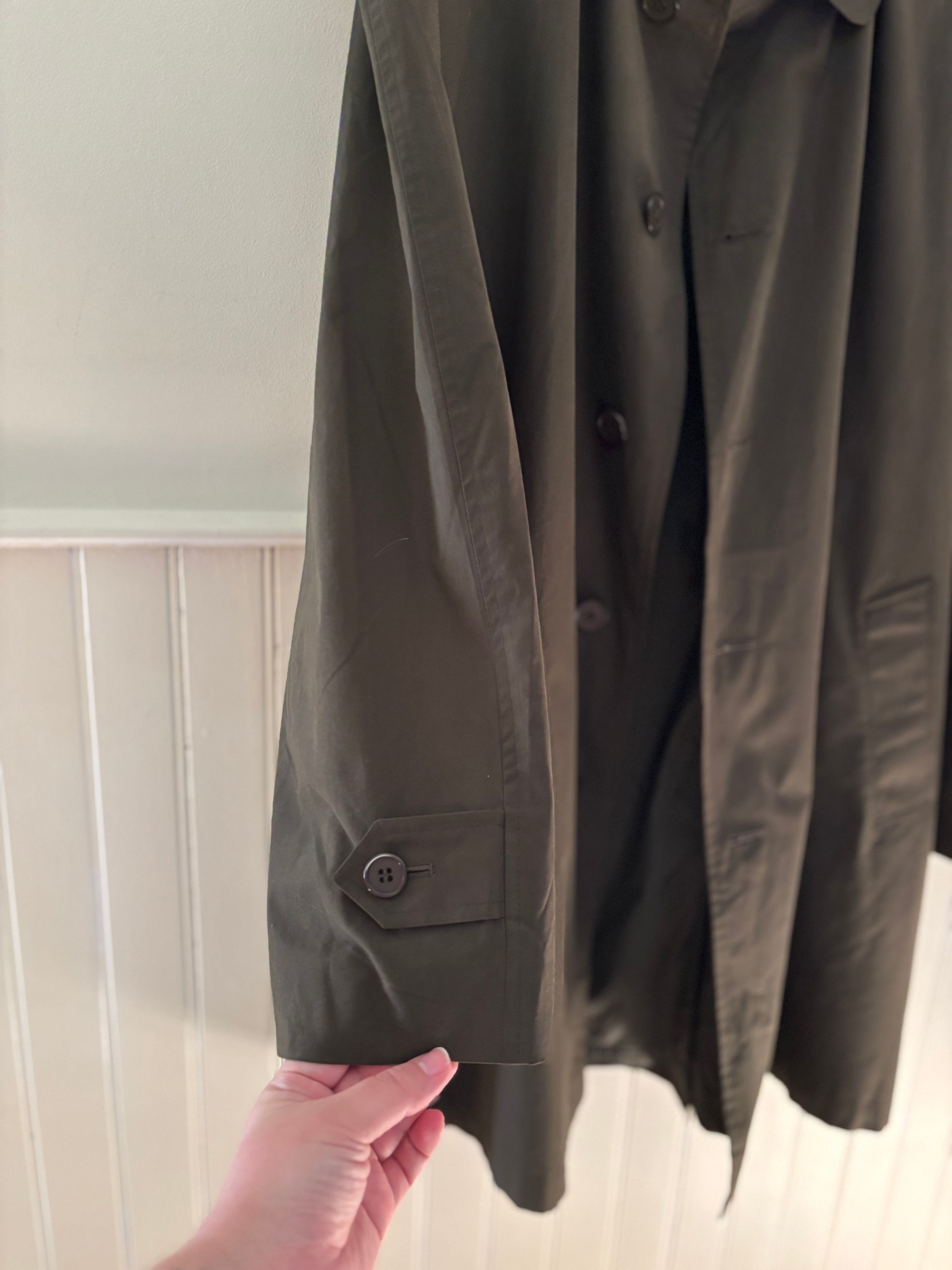 1990s Dark Olive Green Women's Trench Coat