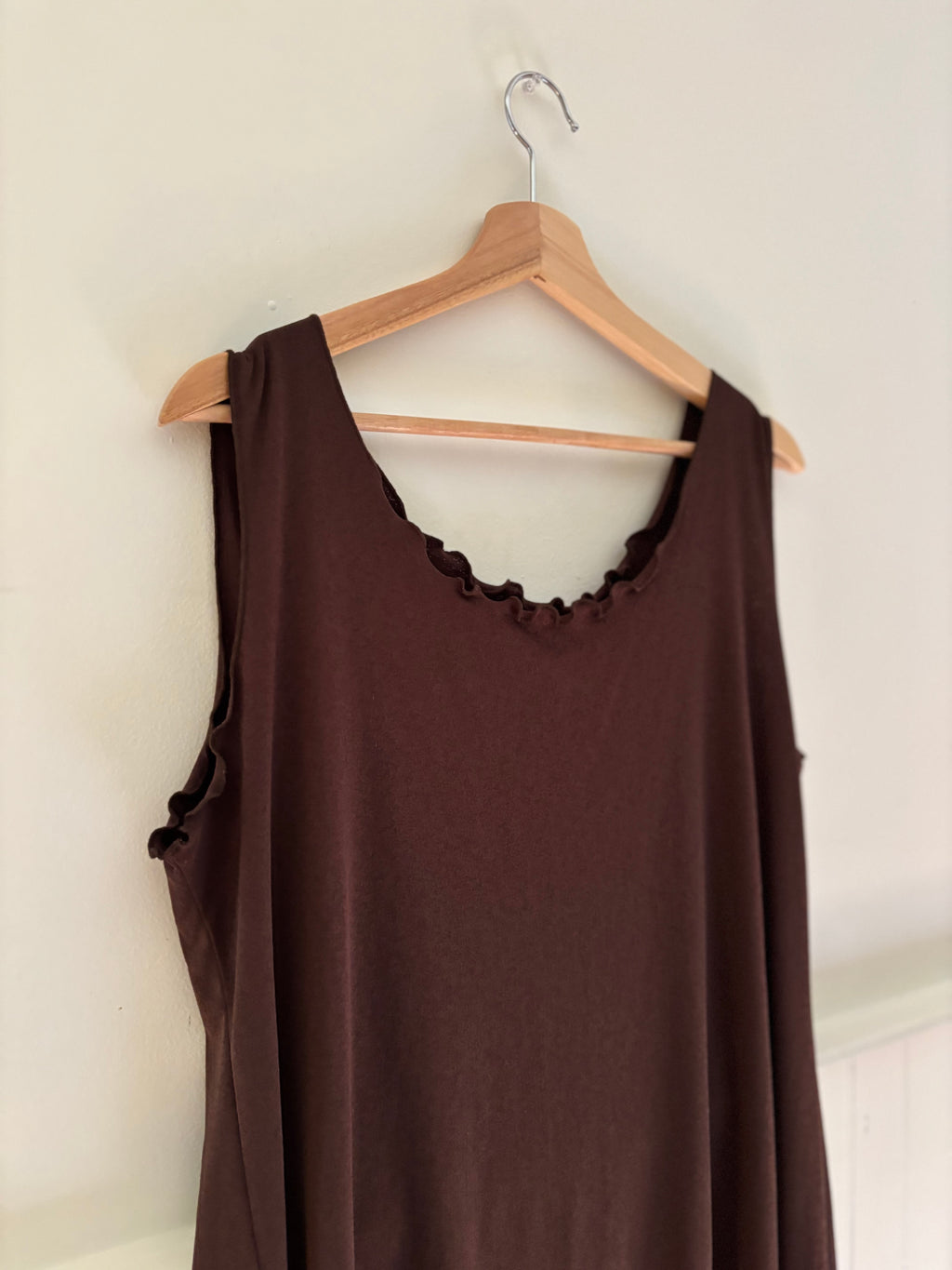 1990s Brown Ruffled Mini Dress | Made in Canada