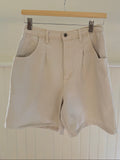 1990s High Rise White Jean Shorts | size 26"