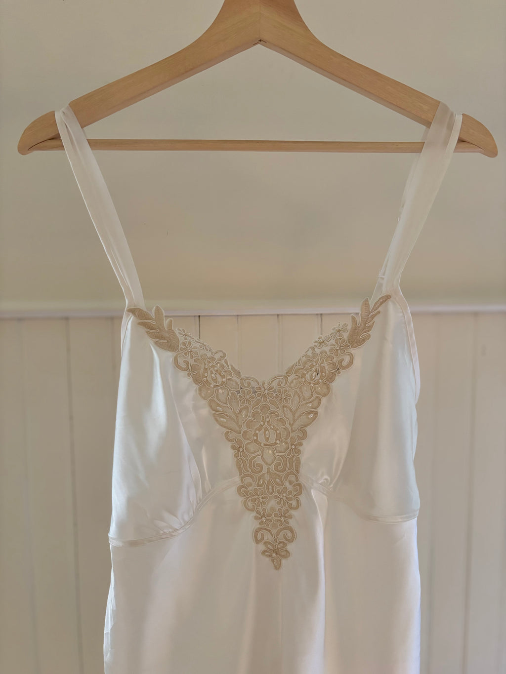 Y2K White Slip Dress with Lace