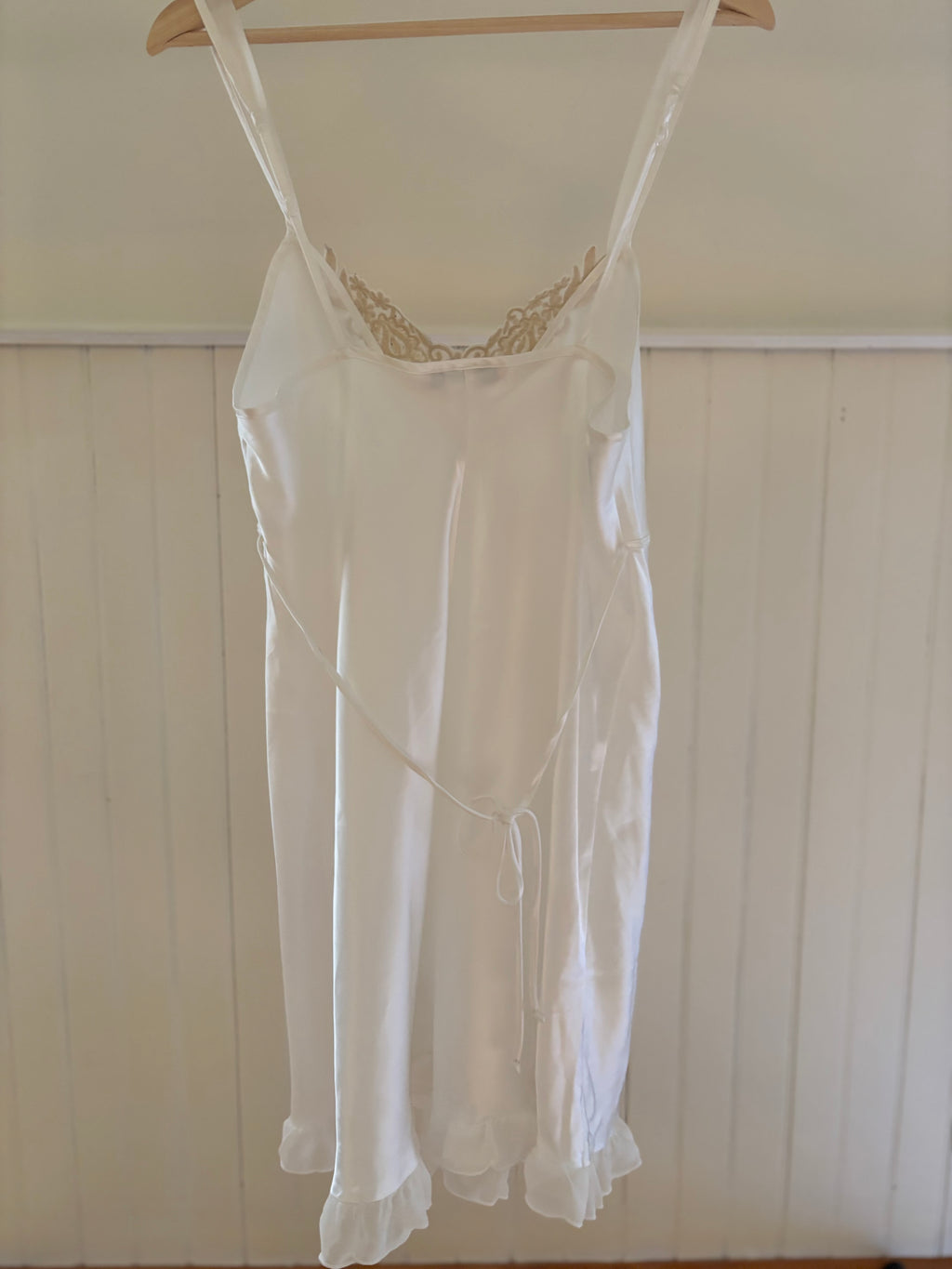 Y2K White Slip Dress with Lace
