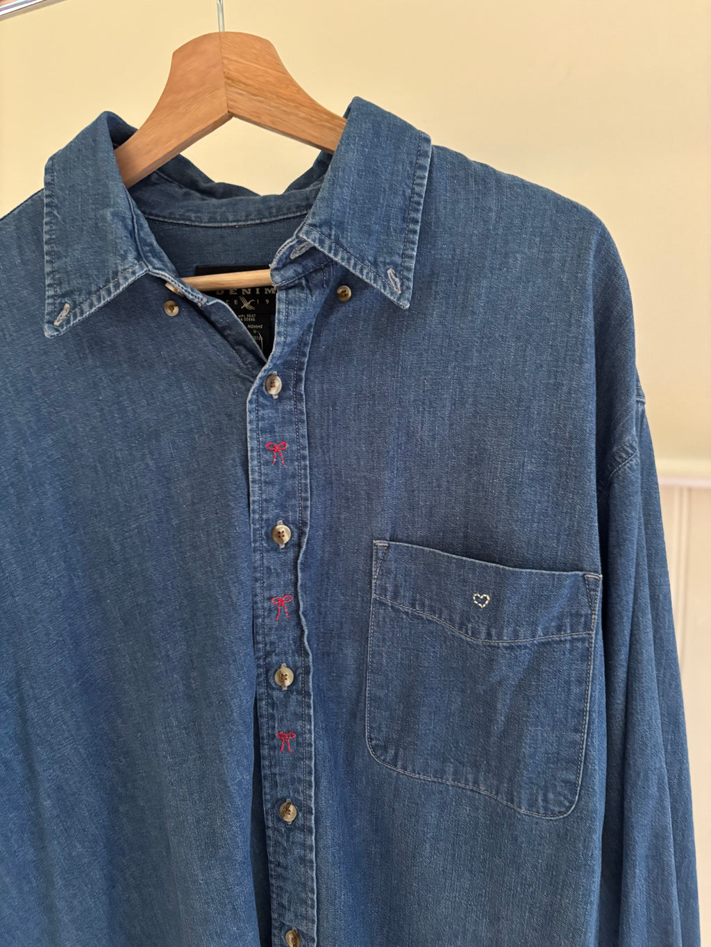1990s Denim Shirt with Embroidery