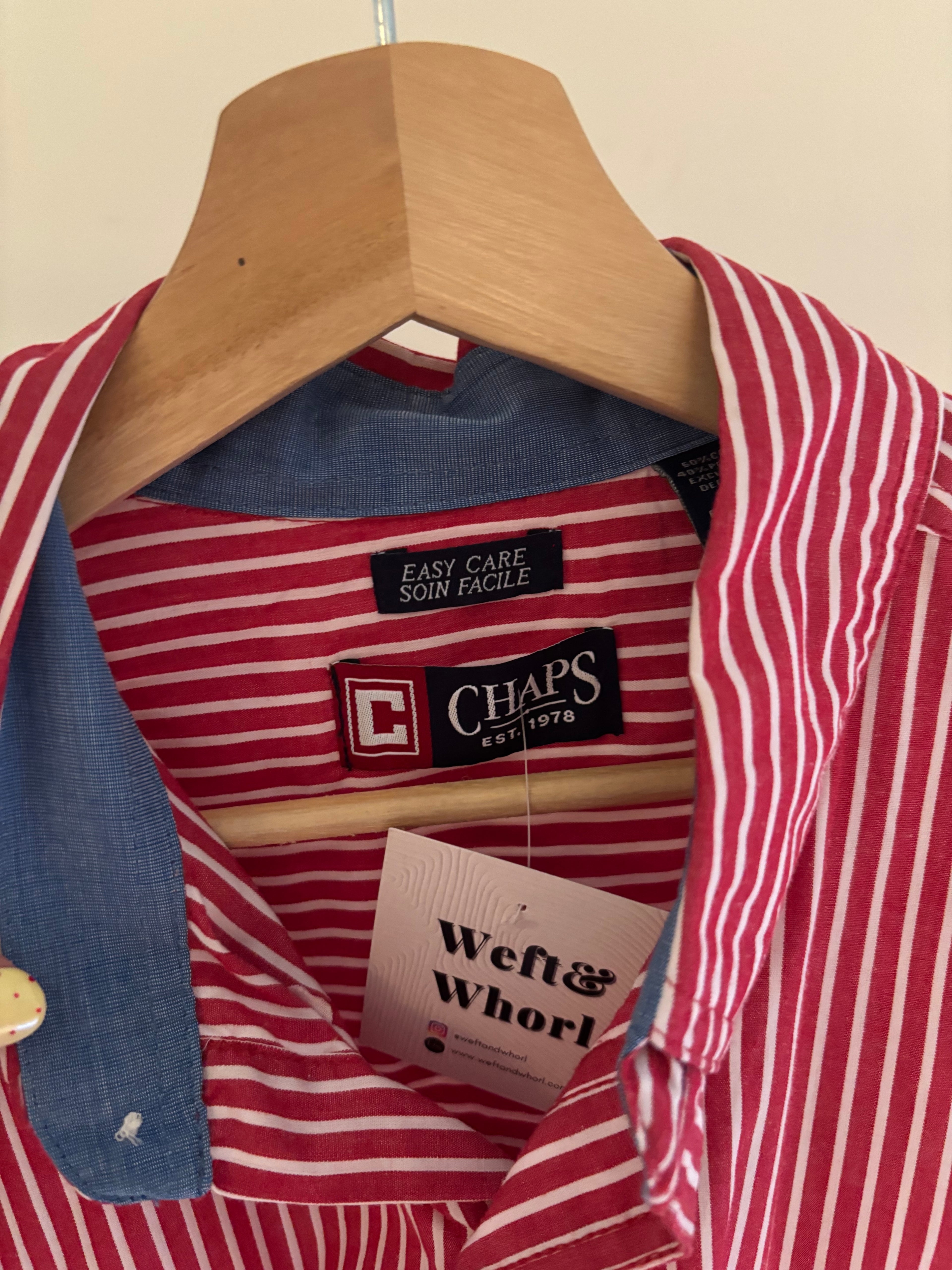 Y2K Red Pinstriped Button Up Shirt