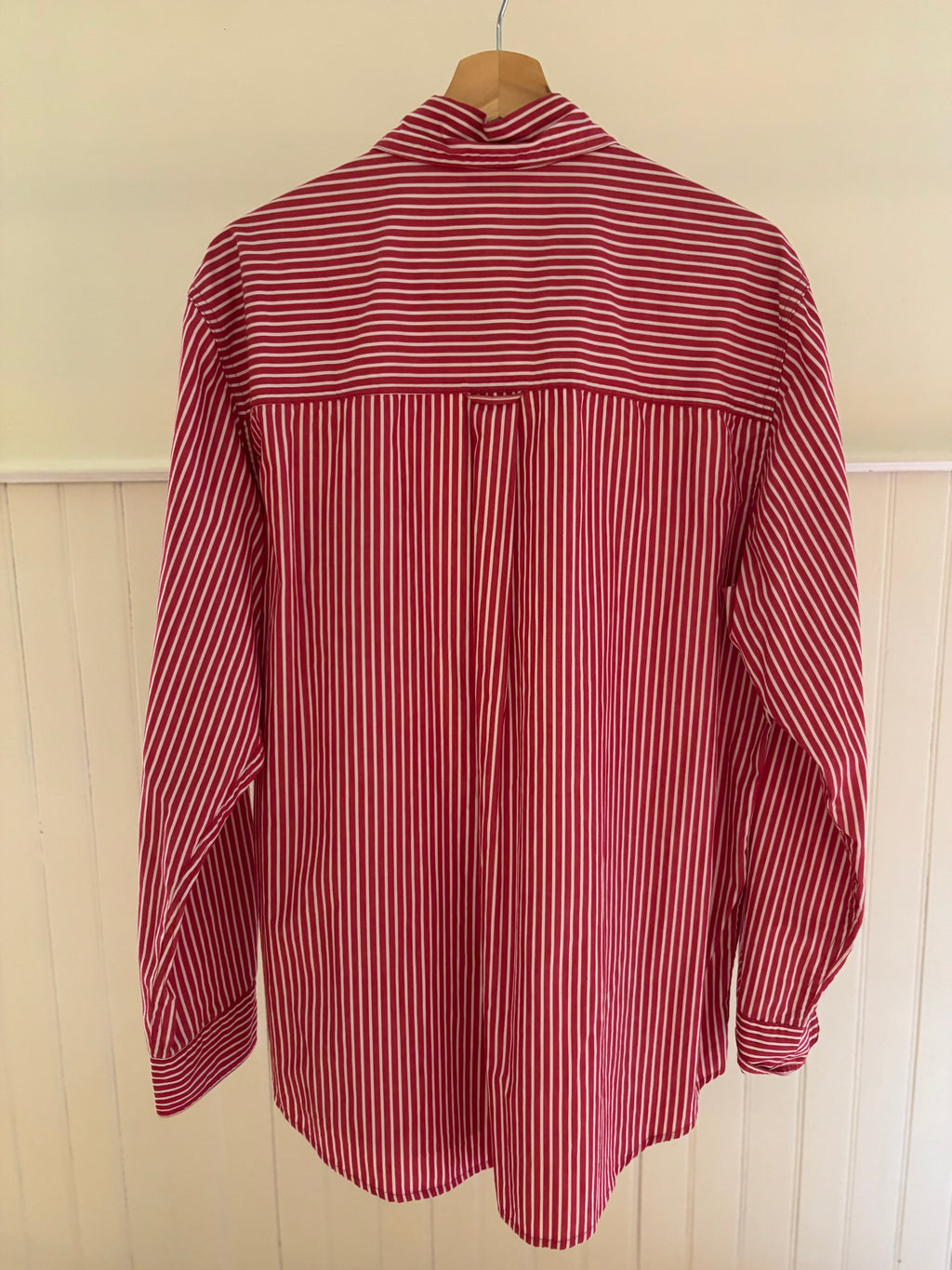 Y2K Red Pinstriped Button Up Shirt