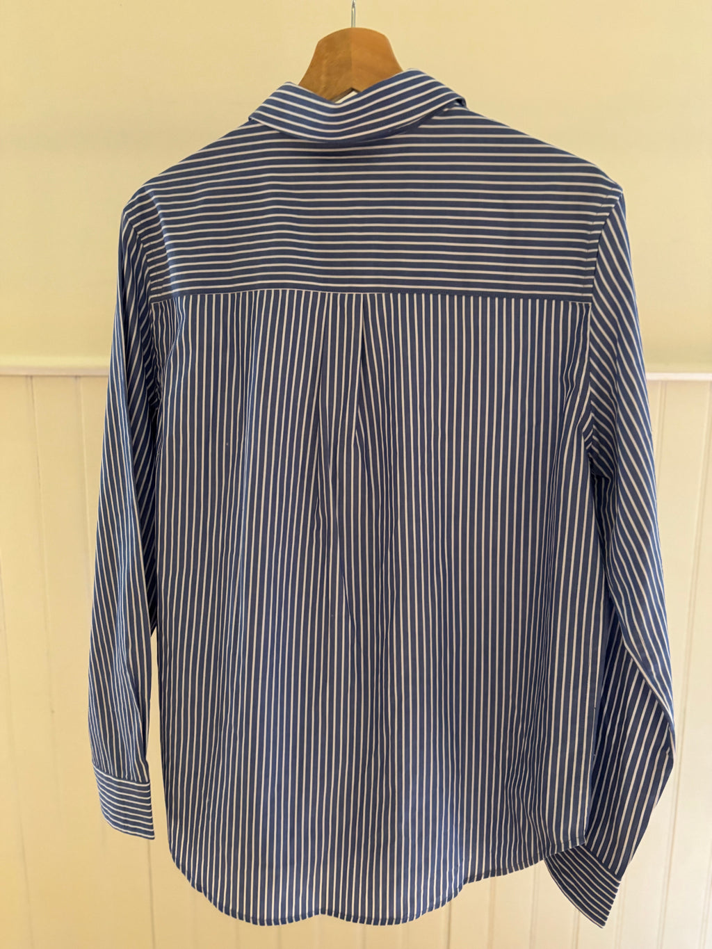 Y2K Embroidered Pinstriped Button Up