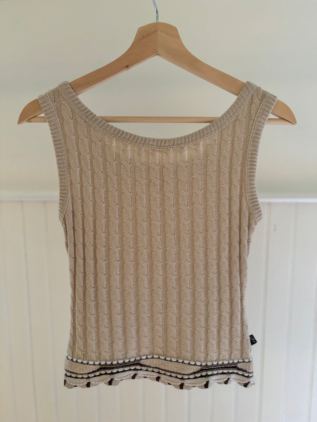1990s Soft Cable knit Tank Top
