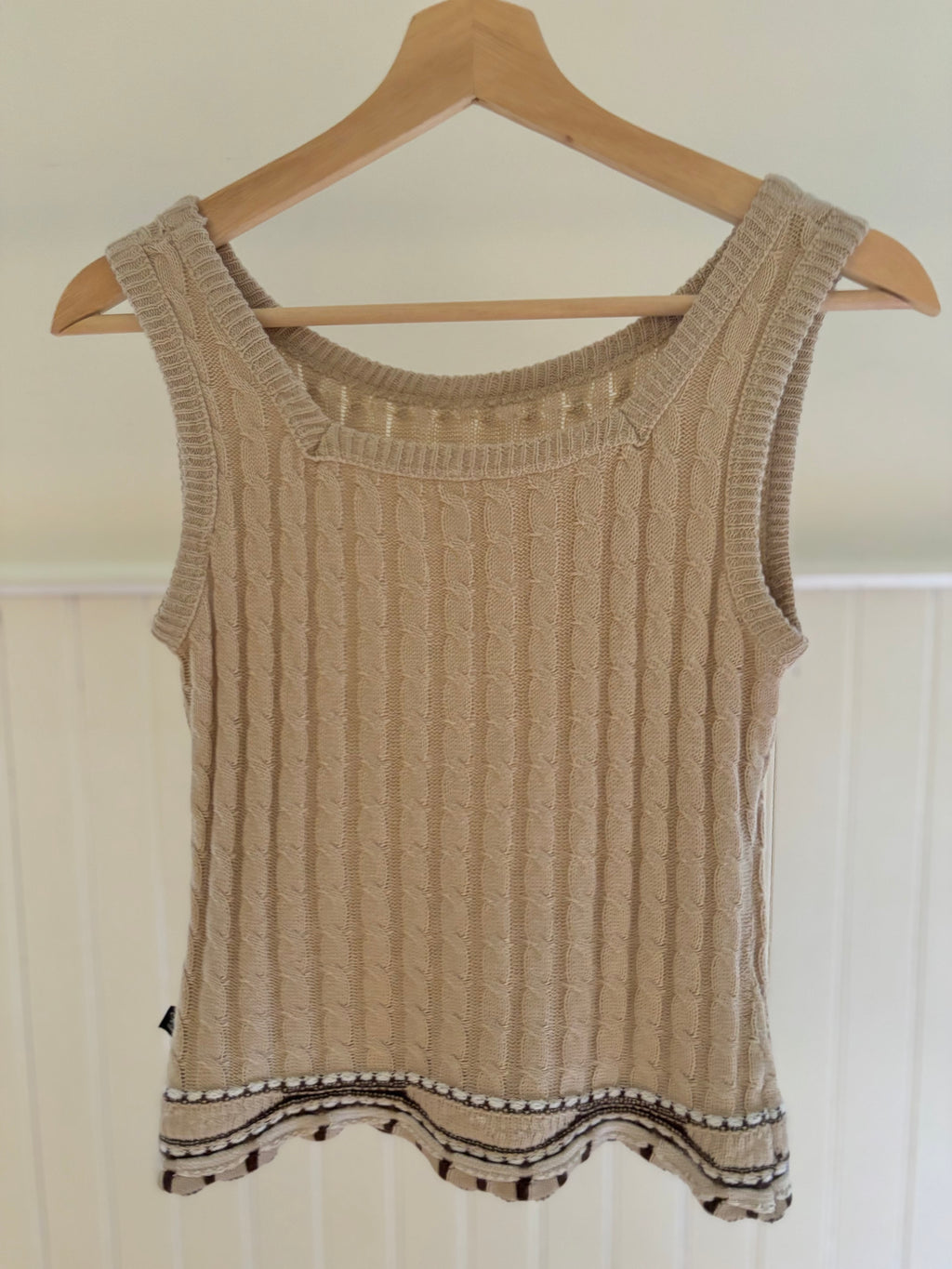 1990s Soft Cable knit Tank Top
