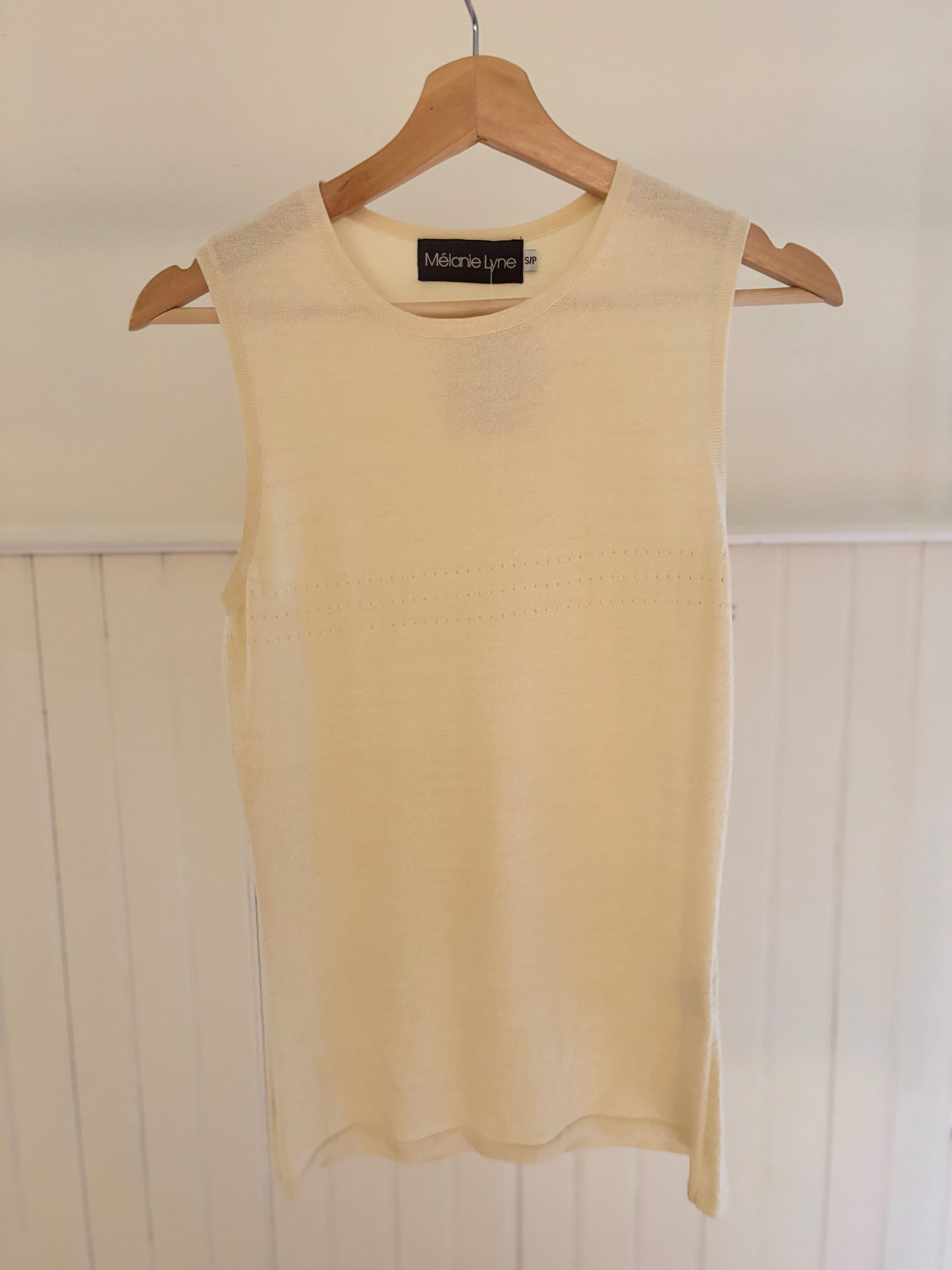 Y2K Light Knit Cream Tank Top