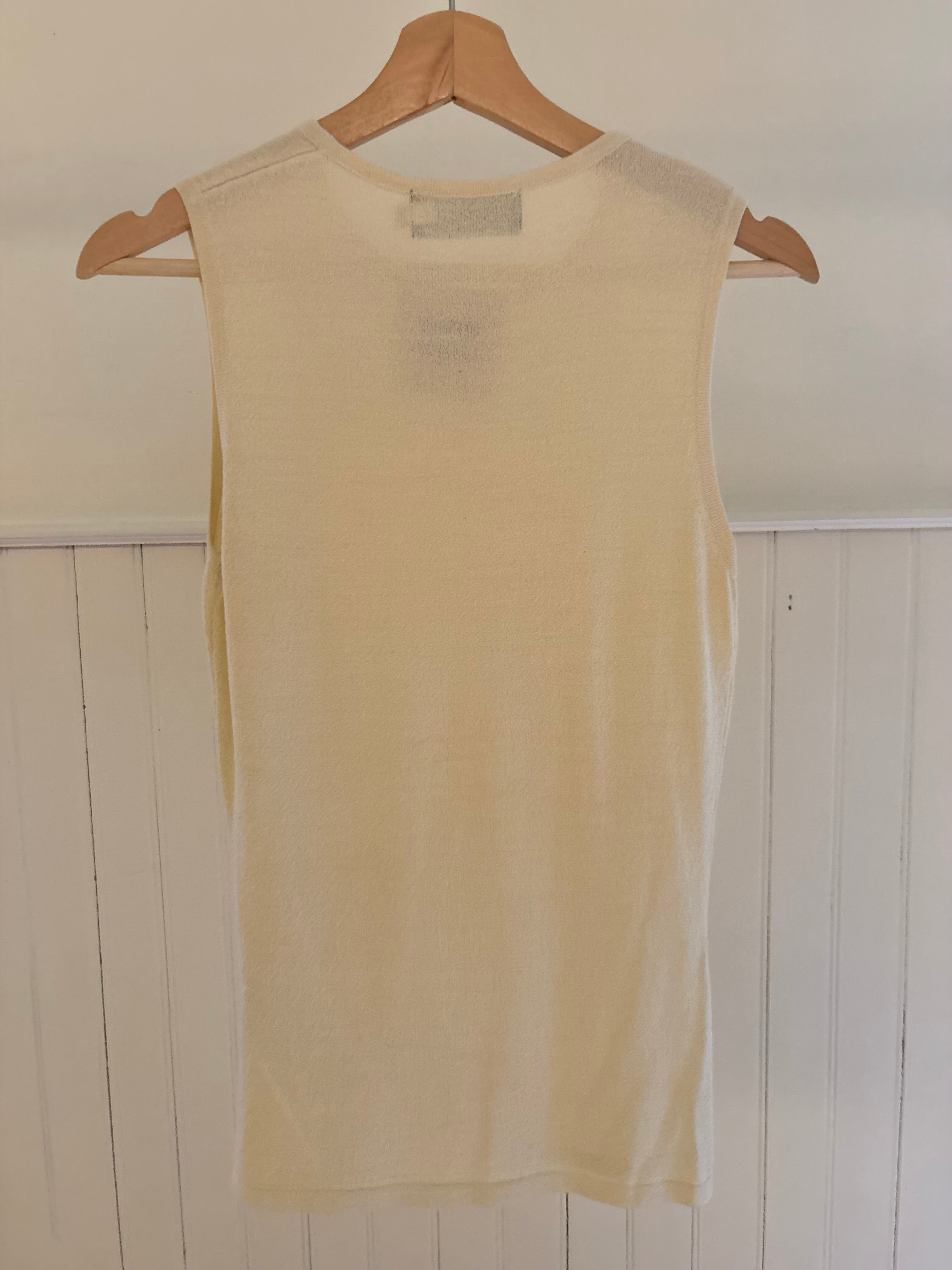 Y2K Light Knit Cream Tank Top